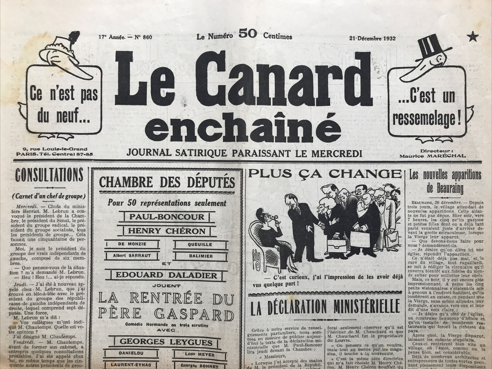 Couac ! | Acheter un Canard | Vente d'Anciens Journaux du Canard Enchaîné. Des Journaux Satiriques de Collection, Historiques & Authentiques de 1916 à 2004 ! | 860