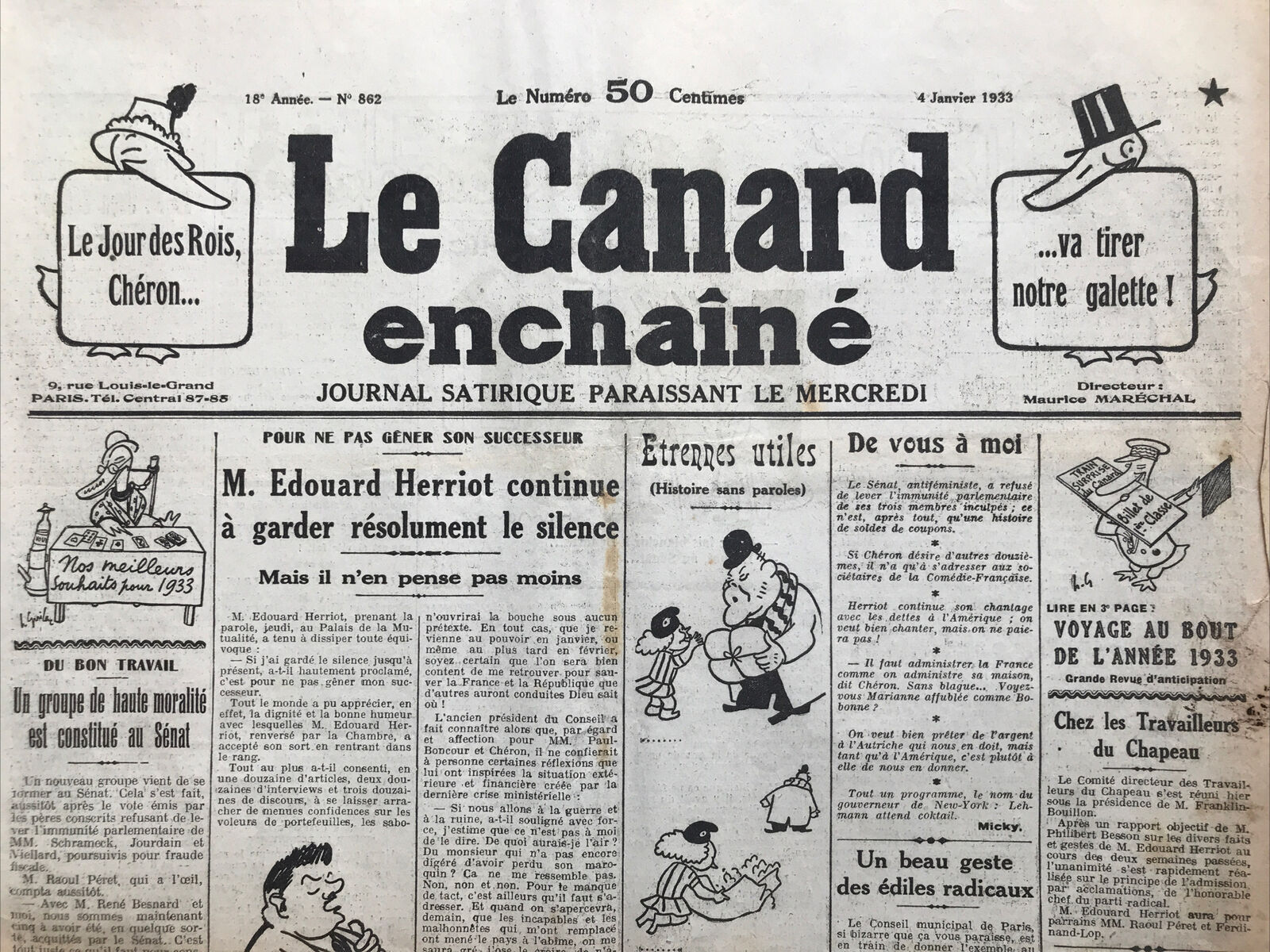 Couac ! | Acheter un Canard | Vente d'Anciens Journaux du Canard Enchaîné. Des Journaux Satiriques de Collection, Historiques & Authentiques de 1916 à 2004 ! | 862