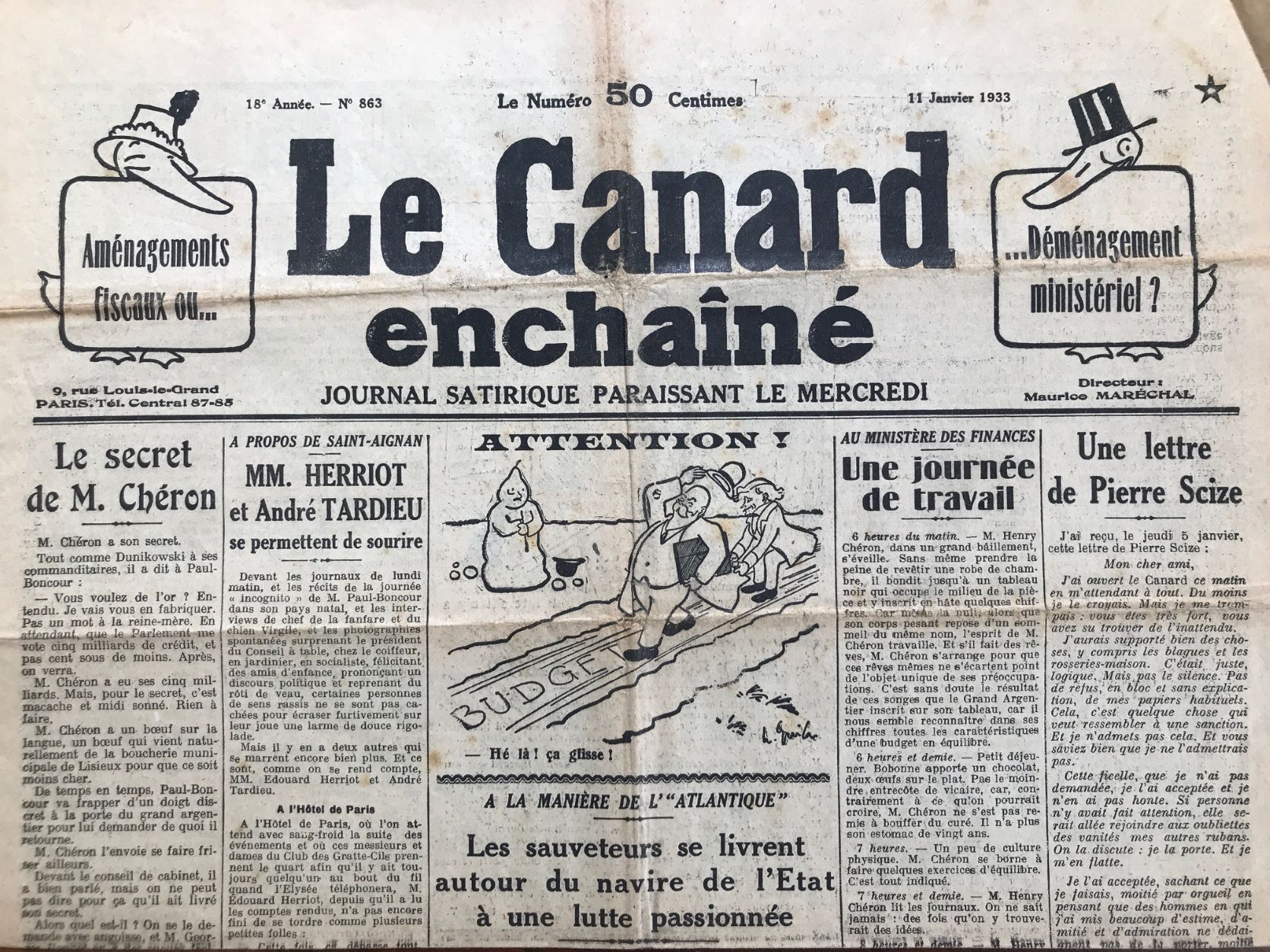 Couac ! | Acheter un Canard | Vente d'Anciens Journaux du Canard Enchaîné. Des Journaux Satiriques de Collection, Historiques & Authentiques de 1916 à 2004 ! | 863