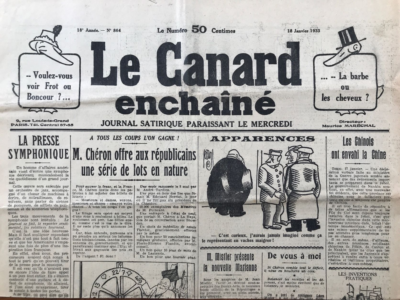 Couac ! | Acheter un Canard | Vente d'Anciens Journaux du Canard Enchaîné. Des Journaux Satiriques de Collection, Historiques & Authentiques de 1916 à 2004 ! | 864 2