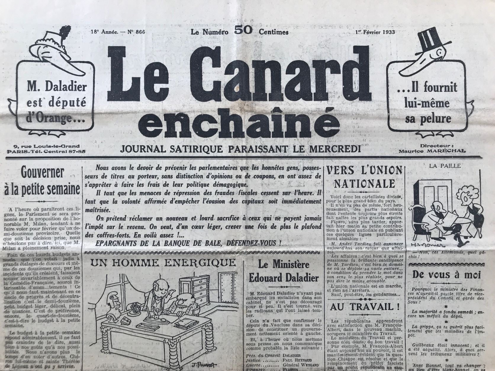 Couac ! | Acheter un Canard | Vente d'Anciens Journaux du Canard Enchaîné. Des Journaux Satiriques de Collection, Historiques & Authentiques de 1916 à 2004 ! | 866