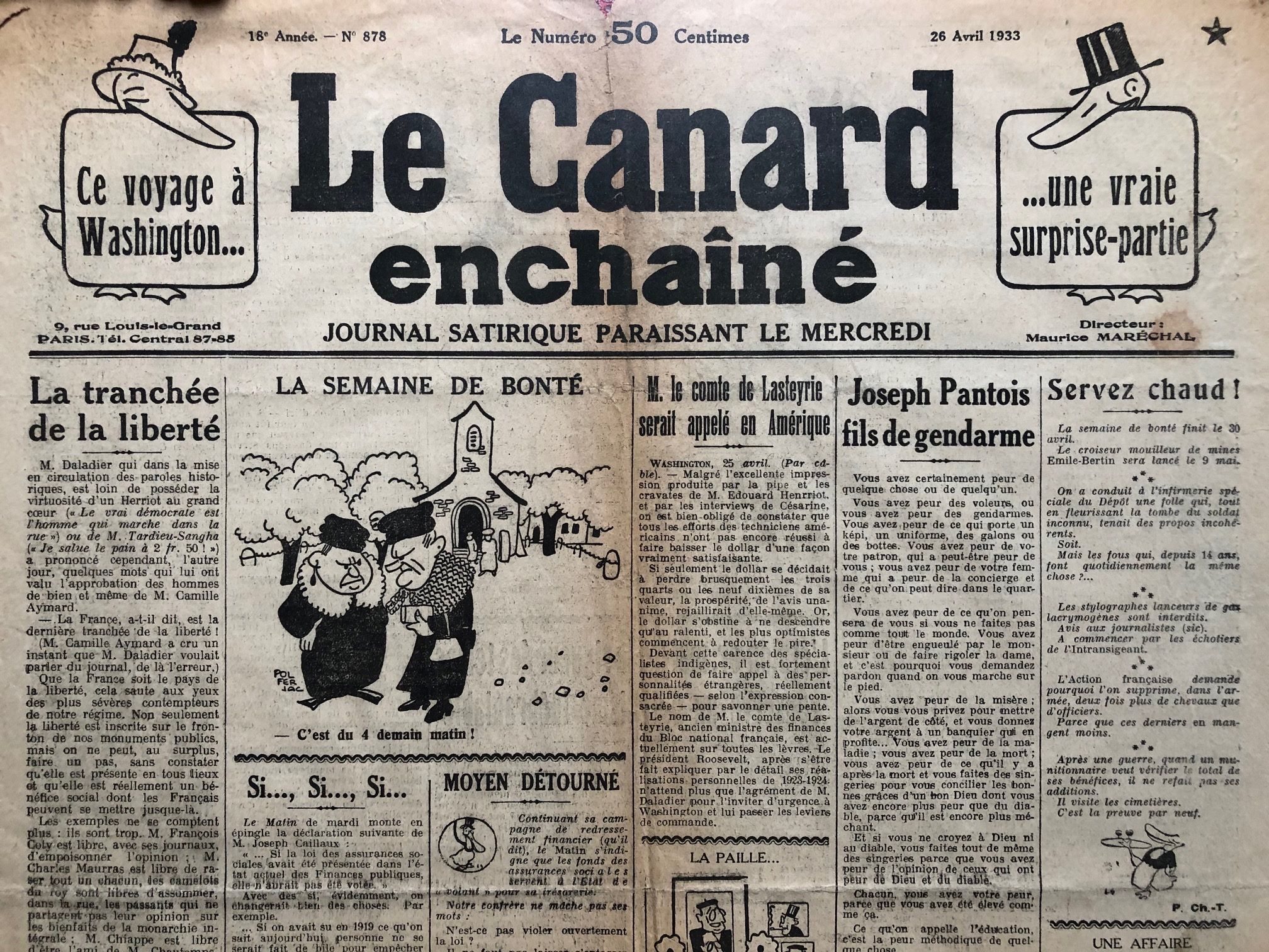 Couac ! | Acheter un Canard | Vente d'Anciens Journaux du Canard Enchaîné. Des Journaux Satiriques de Collection, Historiques & Authentiques de 1916 à 2004 ! | 878 1