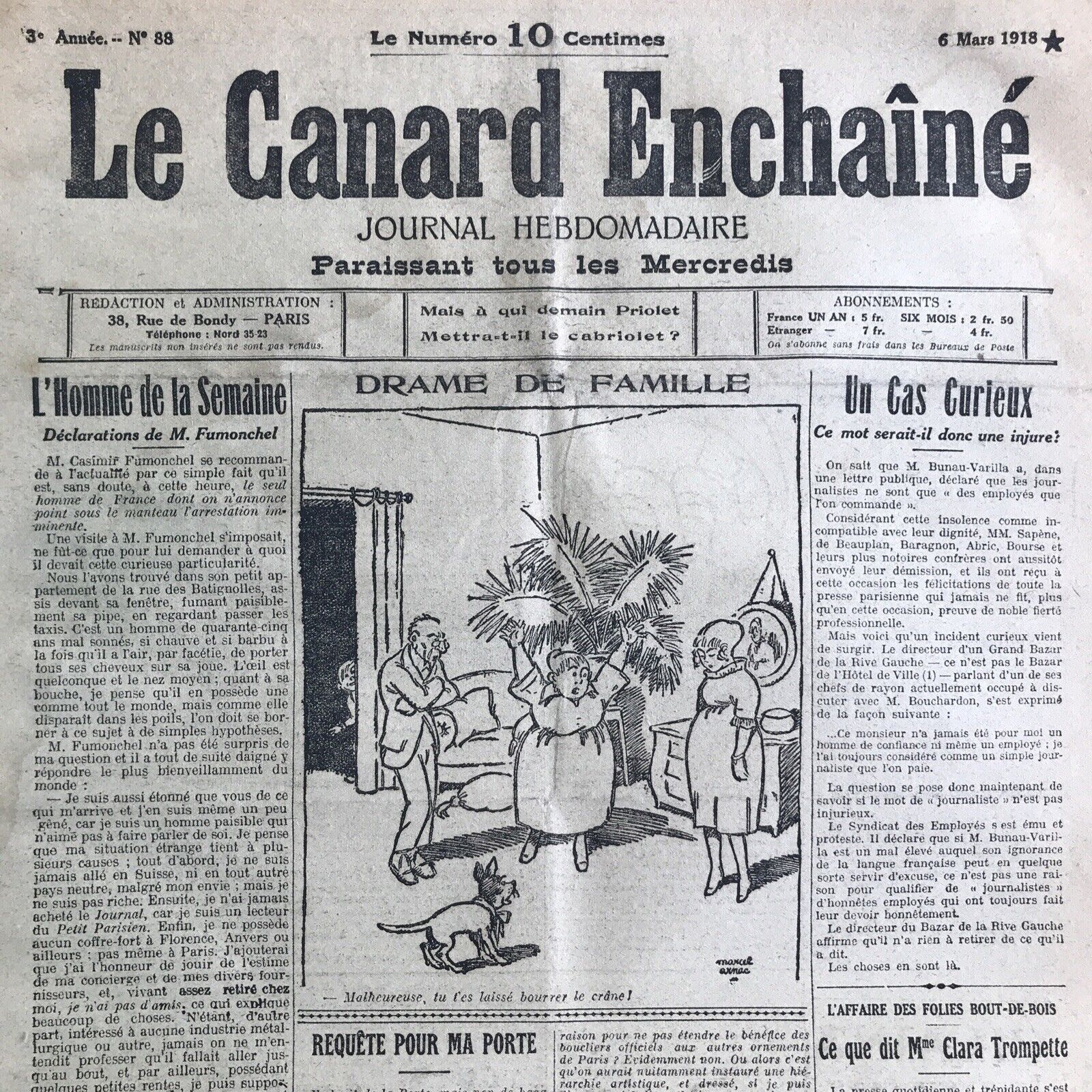 Couac ! | Acheter un Canard | Vente d'Anciens Journaux du Canard Enchaîné. Des Journaux Satiriques de Collection, Historiques & Authentiques de 1916 à 2004 ! | 88