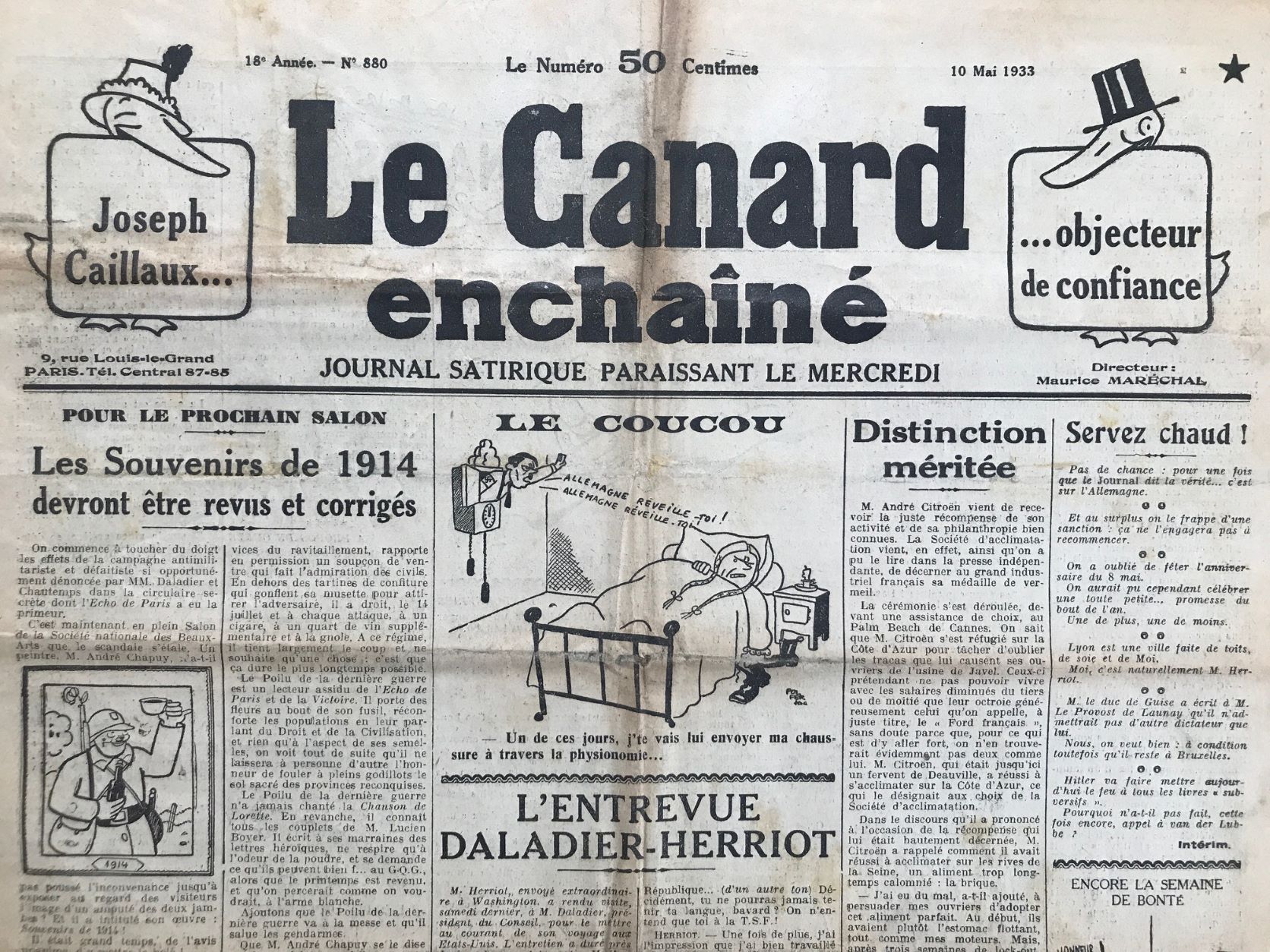 Couac ! | Acheter un Canard | Vente d'Anciens Journaux du Canard Enchaîné. Des Journaux Satiriques de Collection, Historiques & Authentiques de 1916 à 2004 ! | 880