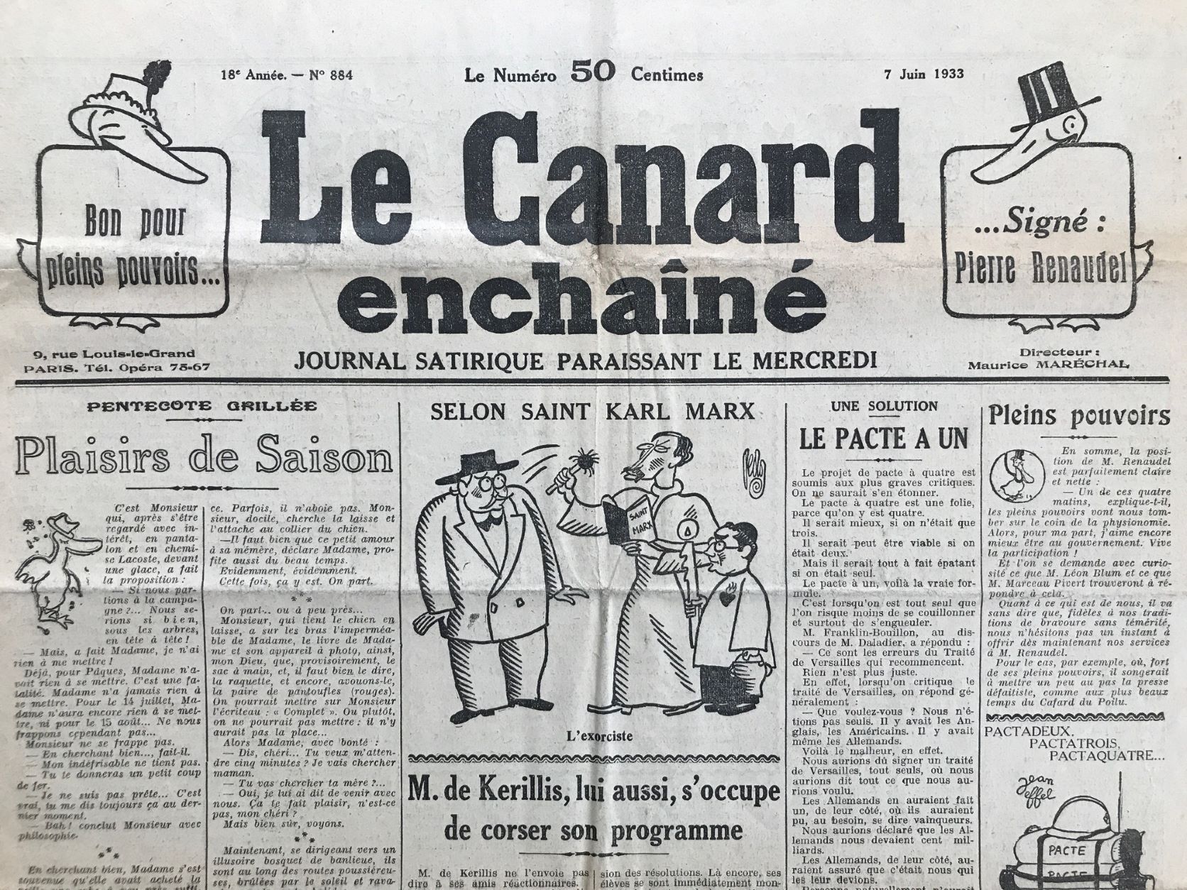 Couac ! | Acheter un Canard | Vente d'Anciens Journaux du Canard Enchaîné. Des Journaux Satiriques de Collection, Historiques & Authentiques de 1916 à 2004 ! | 884