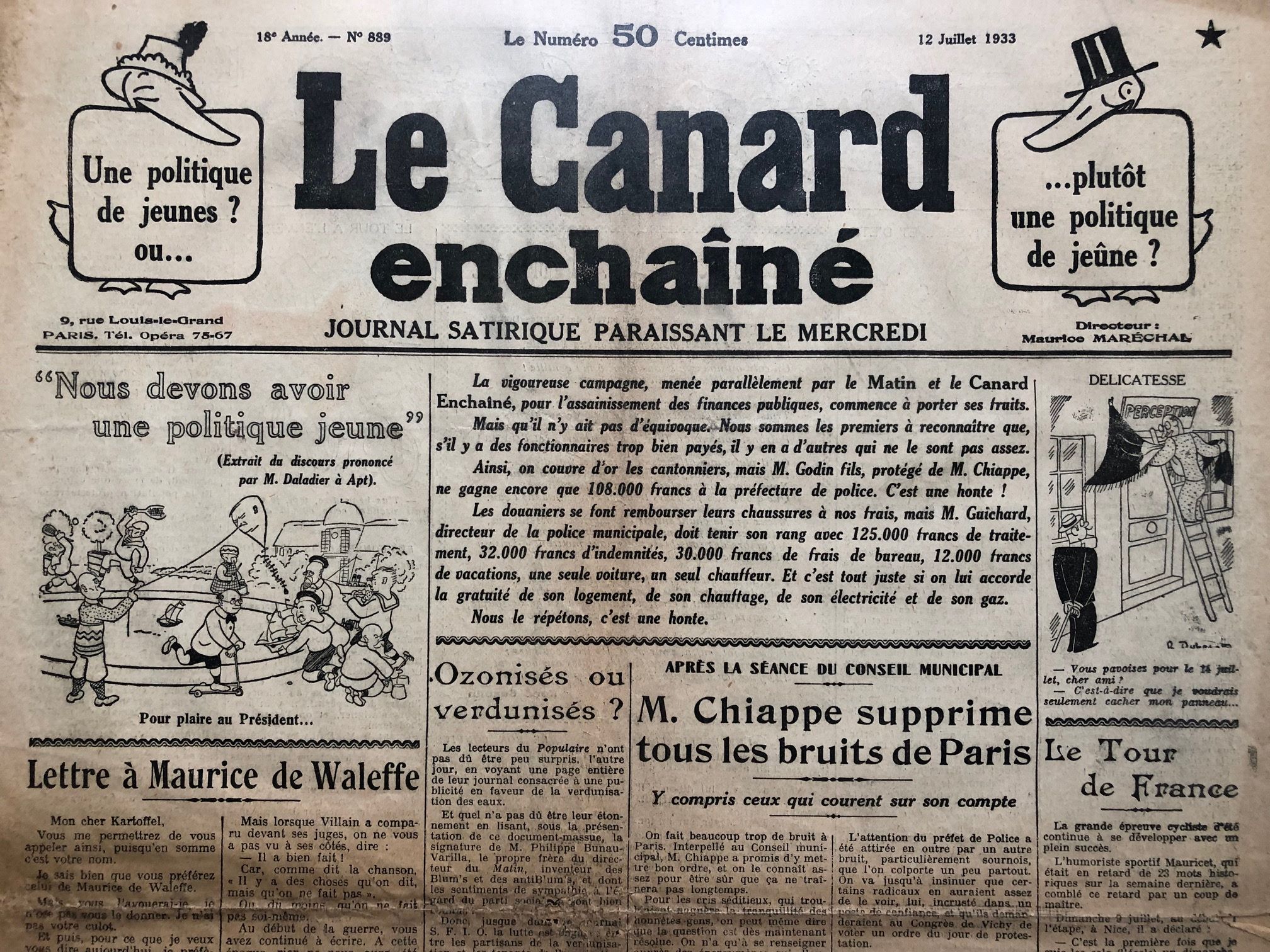 Couac ! | Acheter un Canard | Vente d'Anciens Journaux du Canard Enchaîné. Des Journaux Satiriques de Collection, Historiques & Authentiques de 1916 à 2004 ! | 889