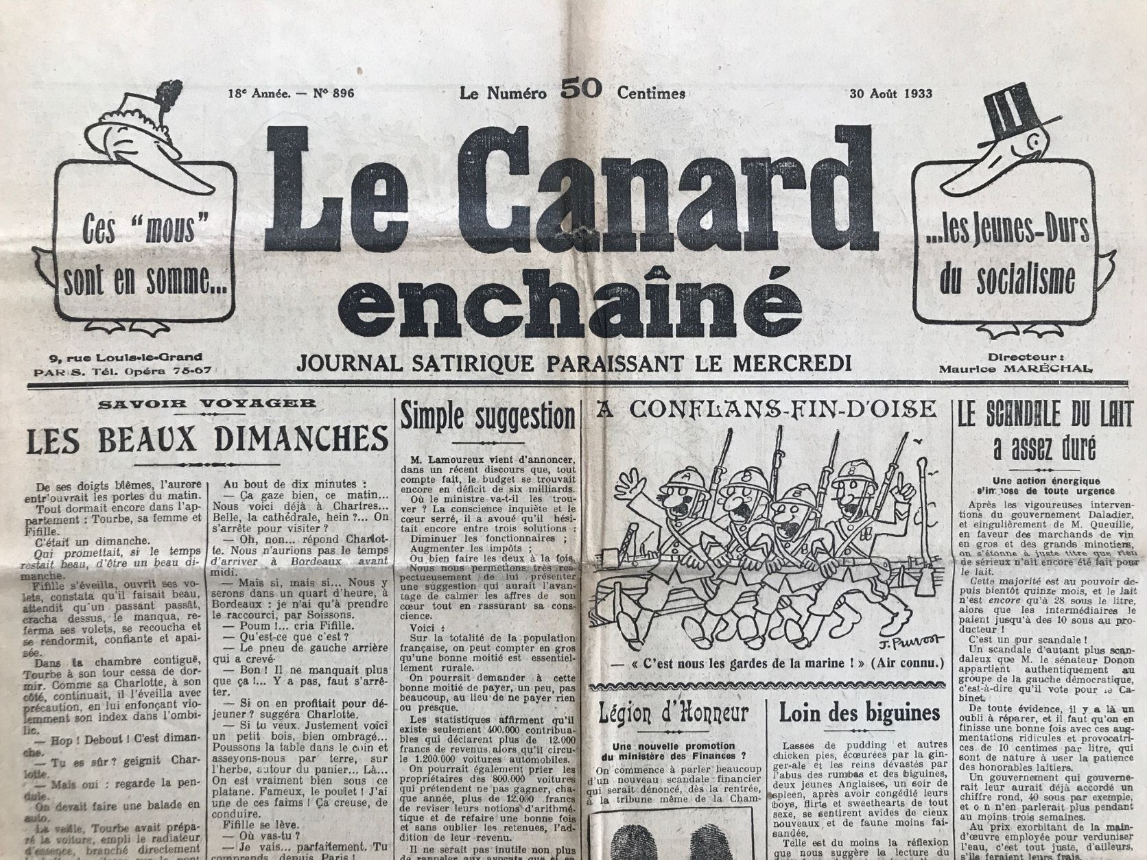 Couac ! | Acheter un Canard | Vente d'Anciens Journaux du Canard Enchaîné. Des Journaux Satiriques de Collection, Historiques & Authentiques de 1916 à 2004 ! | 896