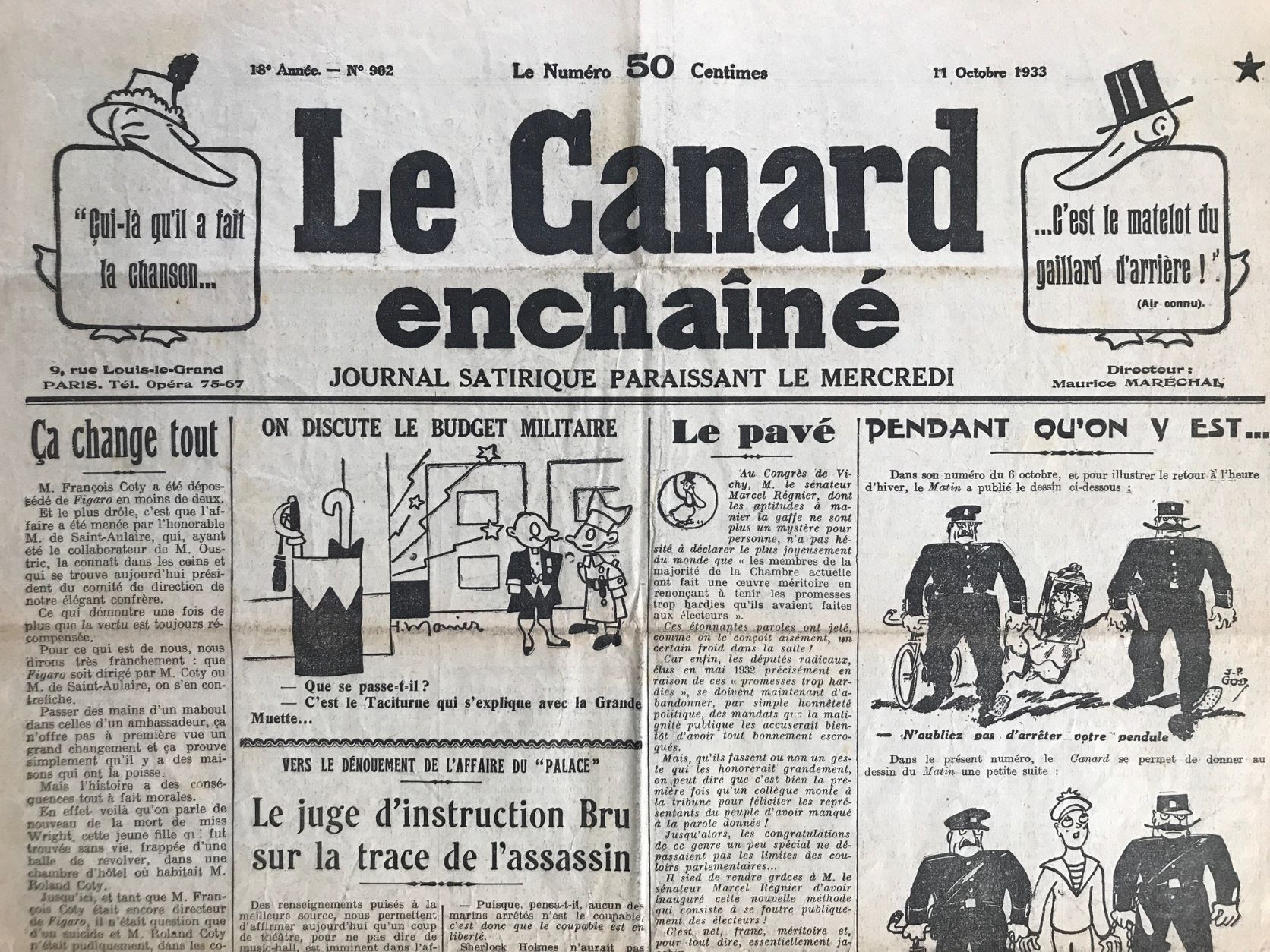 Couac ! | Acheter un Canard | Vente d'Anciens Journaux du Canard Enchaîné. Des Journaux Satiriques de Collection, Historiques & Authentiques de 1916 à 2004 ! | 902