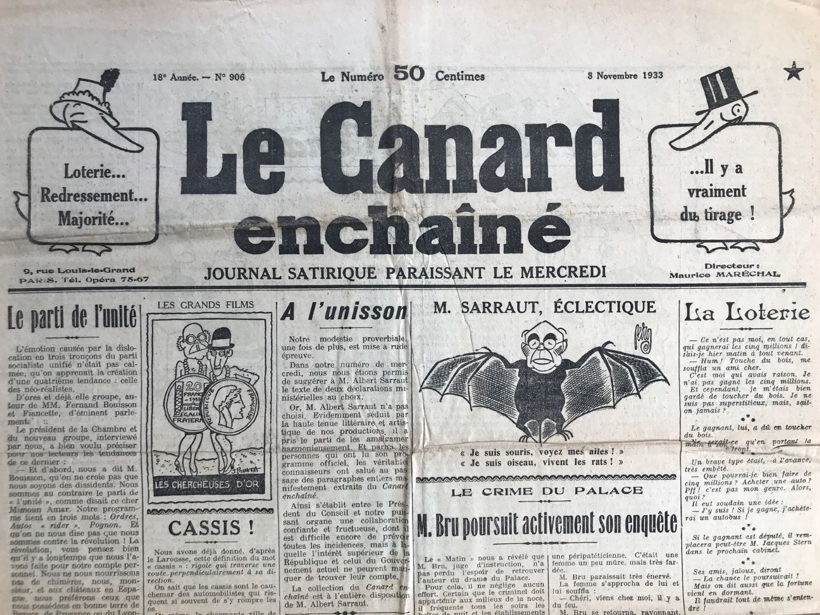 Couac ! | Acheter un Canard | Vente d'Anciens Journaux du Canard Enchaîné. Des Journaux Satiriques de Collection, Historiques & Authentiques de 1916 à 2004 ! | 906