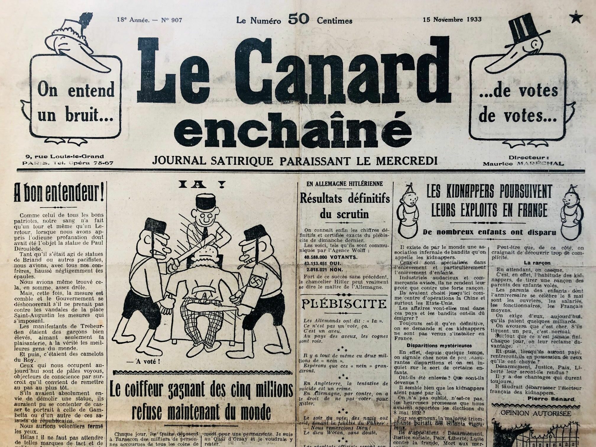 Couac ! | Acheter un Canard | Vente d'Anciens Journaux du Canard Enchaîné. Des Journaux Satiriques de Collection, Historiques & Authentiques de 1916 à 2004 ! | 907 1 rotated