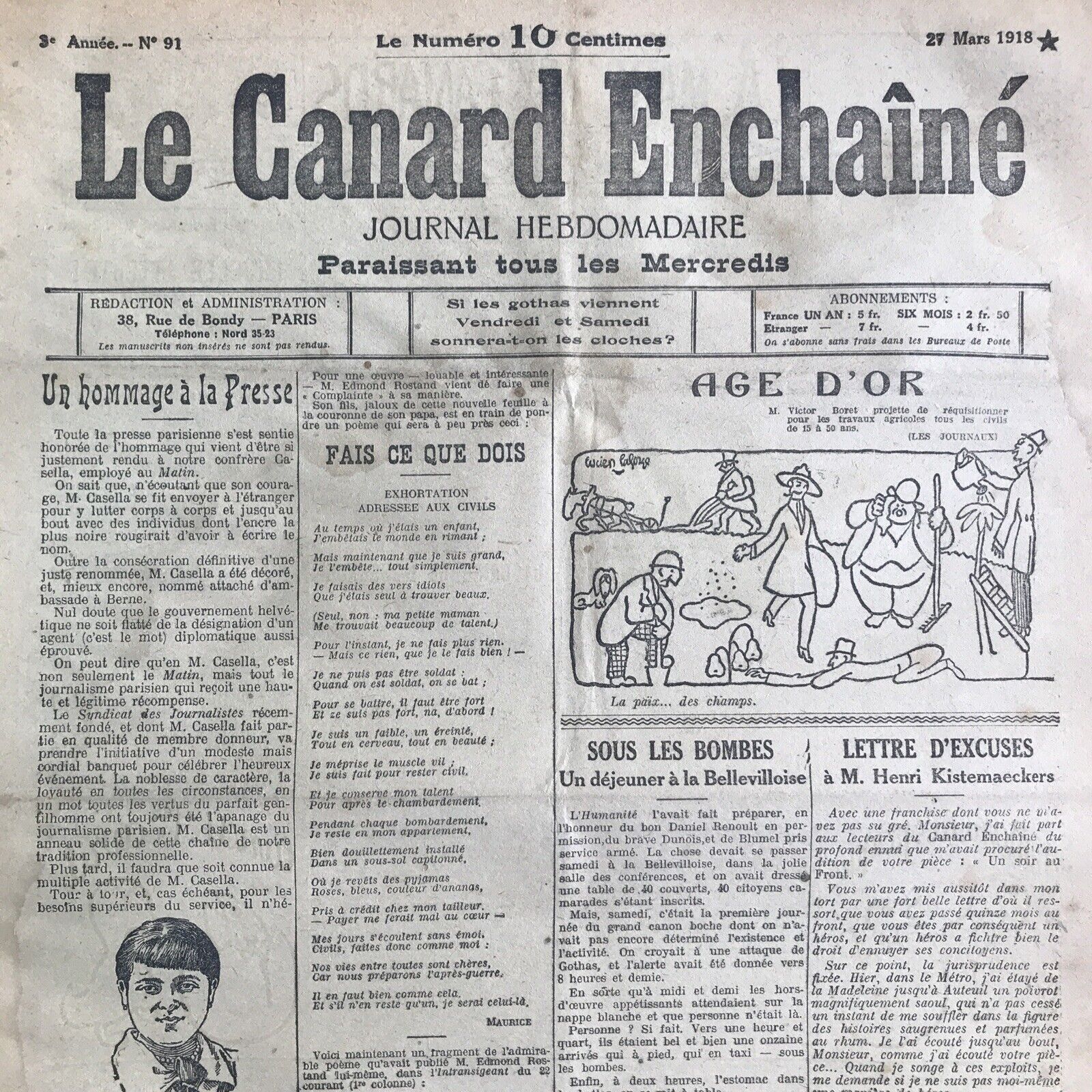 Couac ! | Acheter un Canard | Vente d'Anciens Journaux du Canard Enchaîné. Des Journaux Satiriques de Collection, Historiques & Authentiques de 1916 à 2004 ! | 91