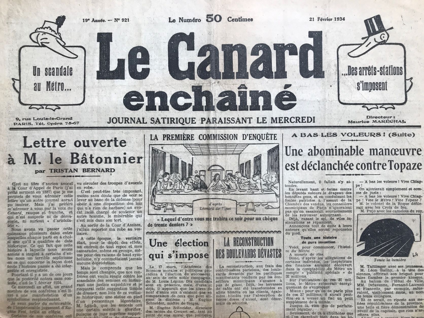 Couac ! | Acheter un Canard | Vente d'Anciens Journaux du Canard Enchaîné. Des Journaux Satiriques de Collection, Historiques & Authentiques de 1916 à 2004 ! | 921