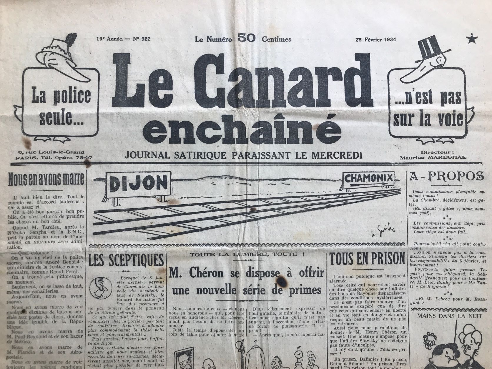 Couac ! | Acheter un Canard | Vente d'Anciens Journaux du Canard Enchaîné. Des Journaux Satiriques de Collection, Historiques & Authentiques de 1916 à 2004 ! | 922 1