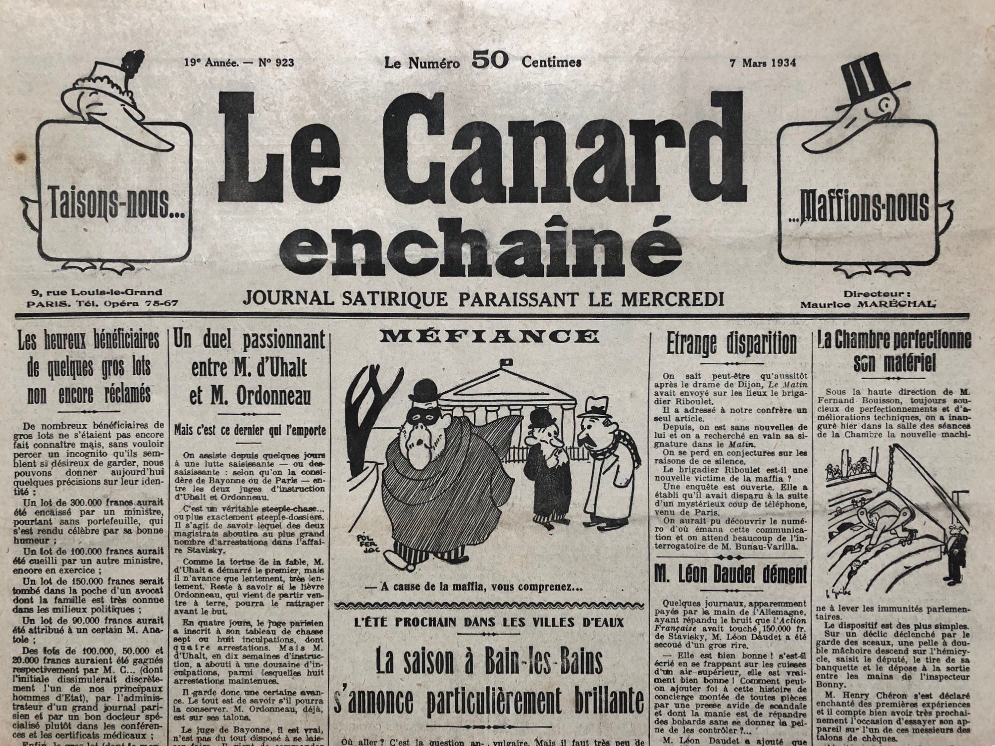 Couac ! | Acheter un Canard | Vente d'Anciens Journaux du Canard Enchaîné. Des Journaux Satiriques de Collection, Historiques & Authentiques de 1916 à 2004 ! | 923 3