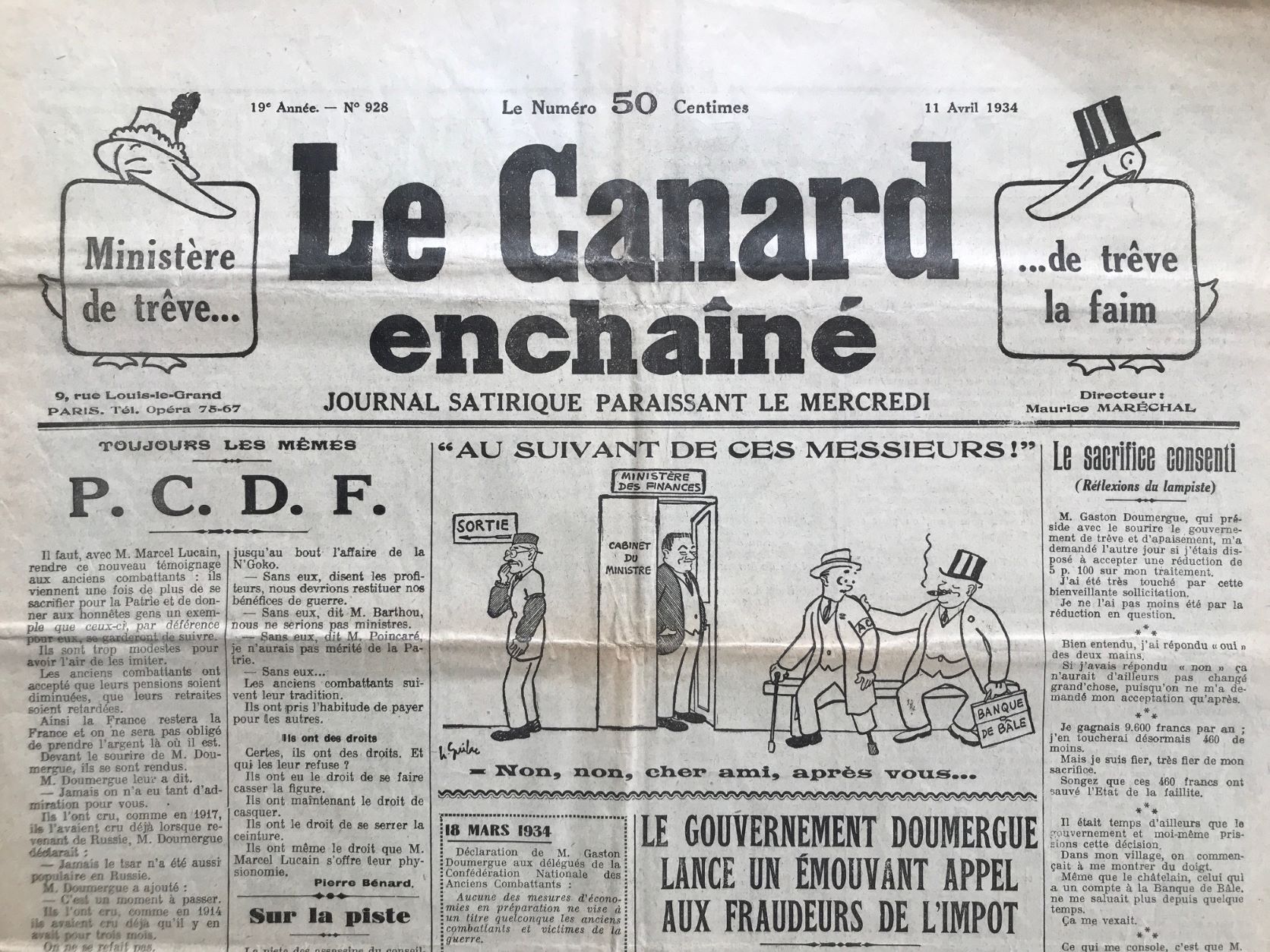 Couac ! | Acheter un Canard | Vente d'Anciens Journaux du Canard Enchaîné. Des Journaux Satiriques de Collection, Historiques & Authentiques de 1916 à 2004 ! | 928