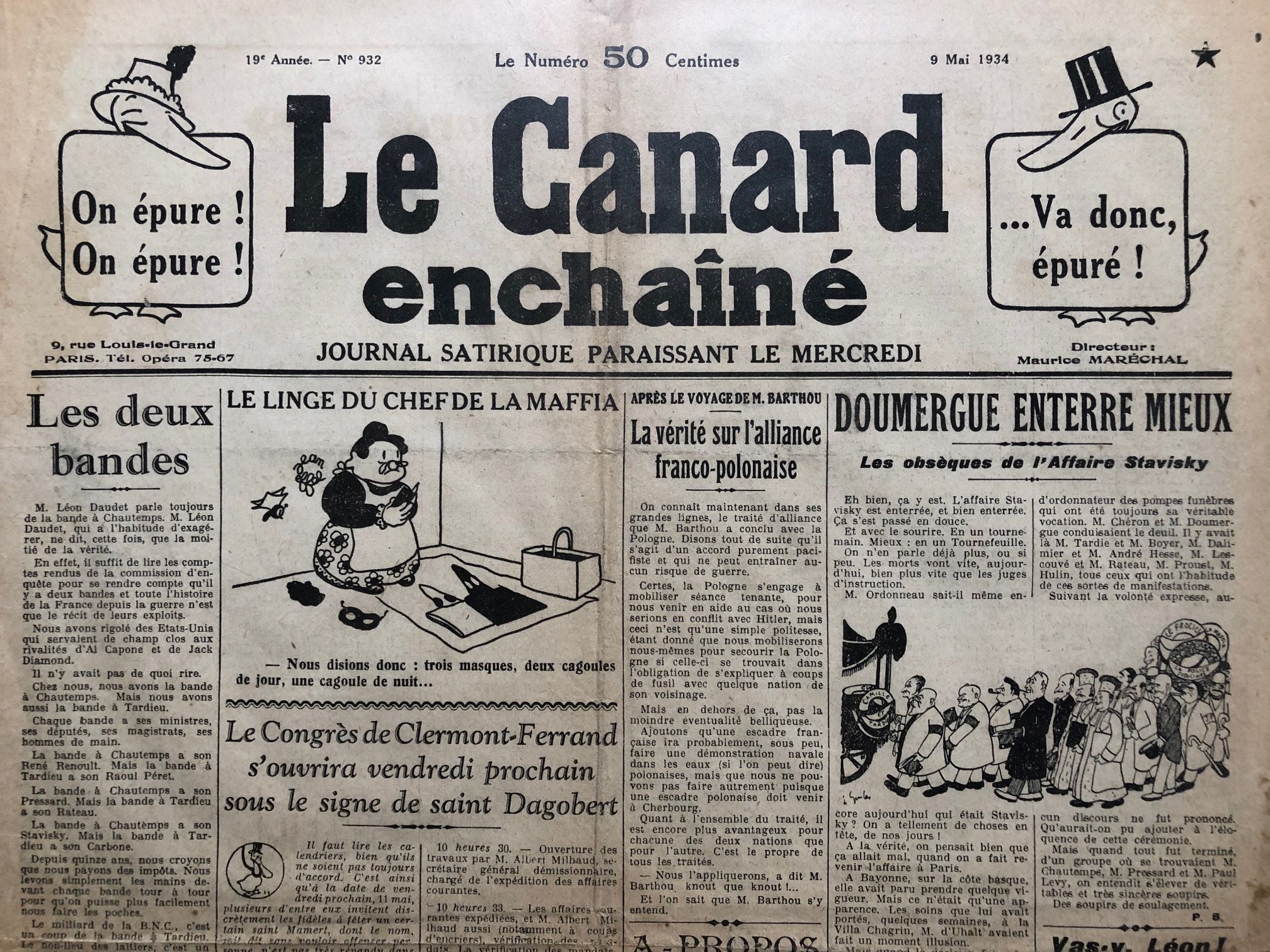 Couac ! | Acheter un Canard | Vente d'Anciens Journaux du Canard Enchaîné. Des Journaux Satiriques de Collection, Historiques & Authentiques de 1916 à 2004 ! | 932 1