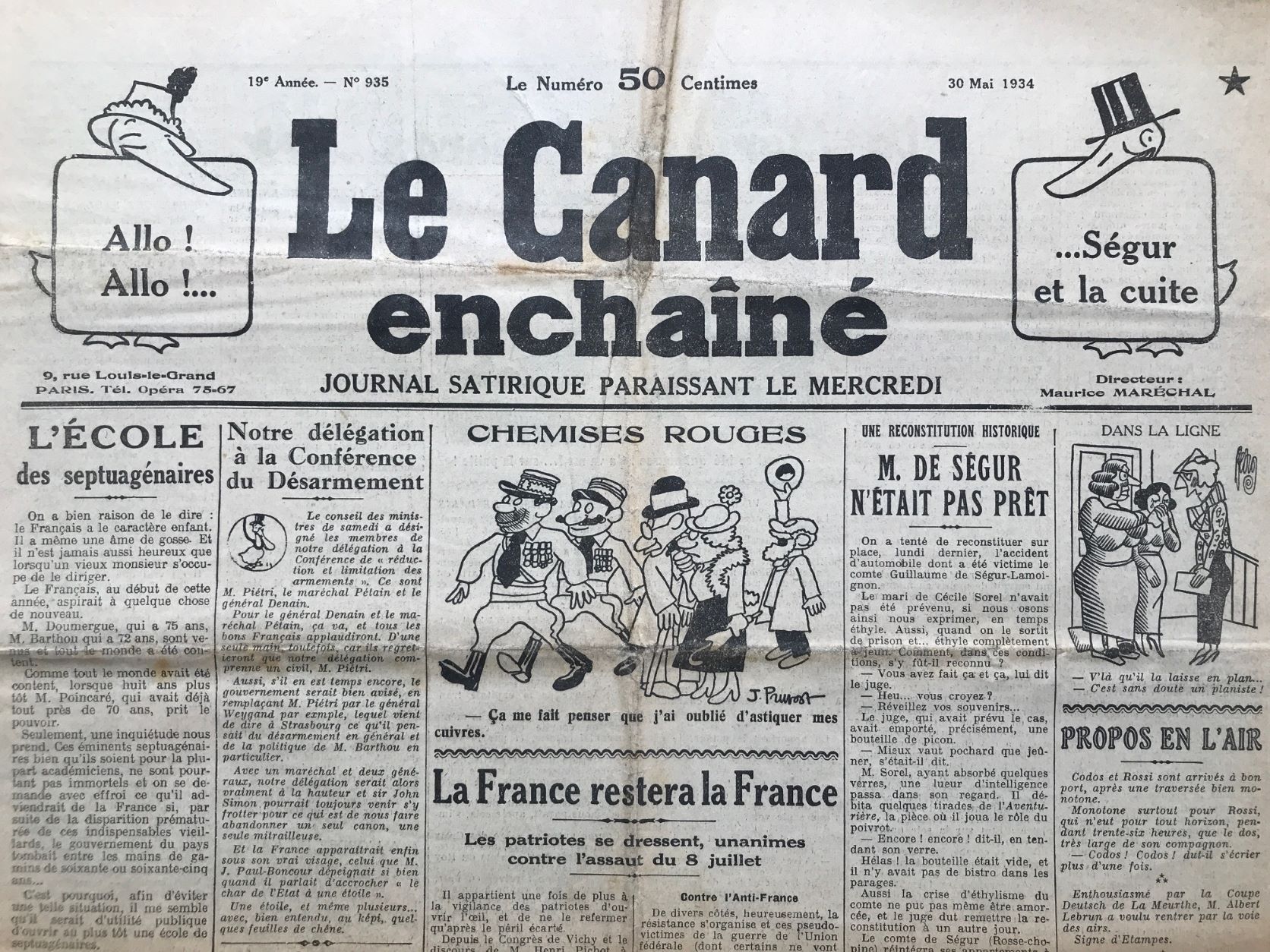 Couac ! | Acheter un Canard | Vente d'Anciens Journaux du Canard Enchaîné. Des Journaux Satiriques de Collection, Historiques & Authentiques de 1916 à 2004 ! | 935