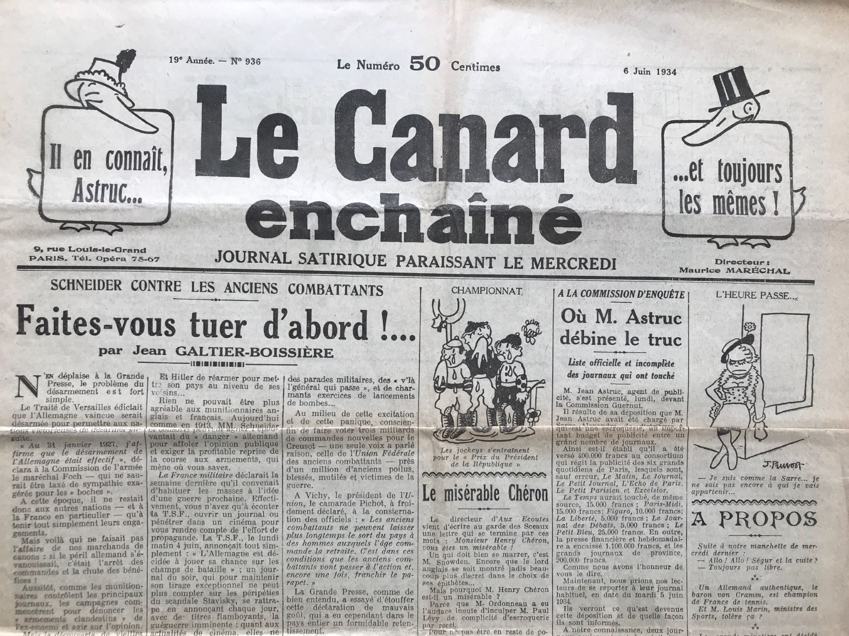 Couac ! | Acheter un Canard | Vente d'Anciens Journaux du Canard Enchaîné. Des Journaux Satiriques de Collection, Historiques & Authentiques de 1916 à 2004 ! | 936