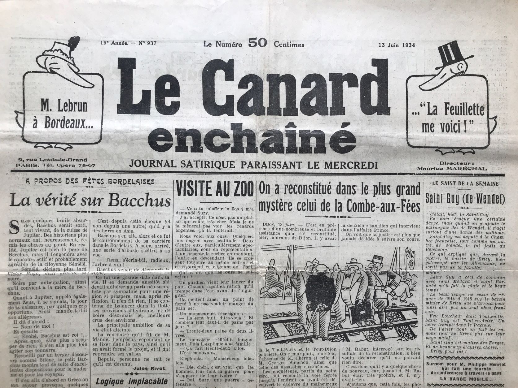 Couac ! | Acheter un Canard | Vente d'Anciens Journaux du Canard Enchaîné. Des Journaux Satiriques de Collection, Historiques & Authentiques de 1916 à 2004 ! | 937