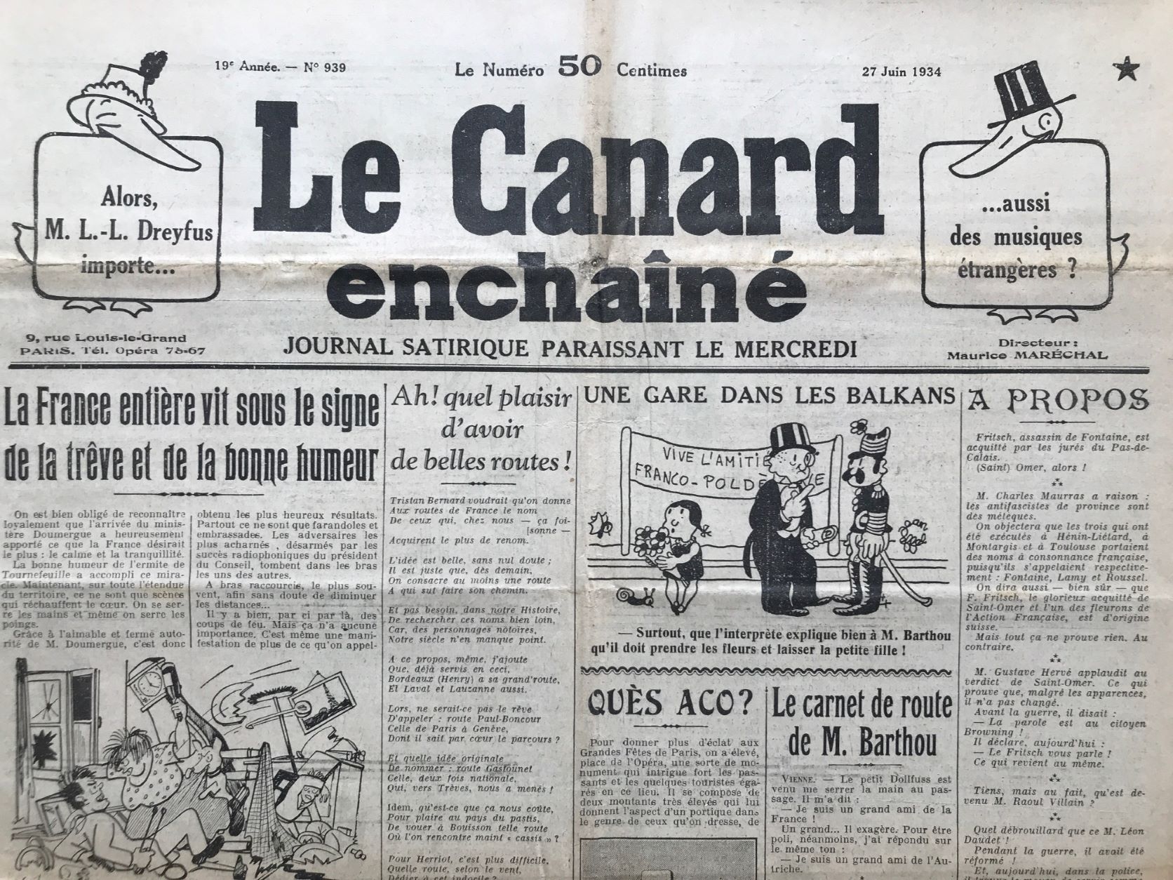 Couac ! | Acheter un Canard | Vente d'Anciens Journaux du Canard Enchaîné. Des Journaux Satiriques de Collection, Historiques & Authentiques de 1916 à 2004 ! | 939