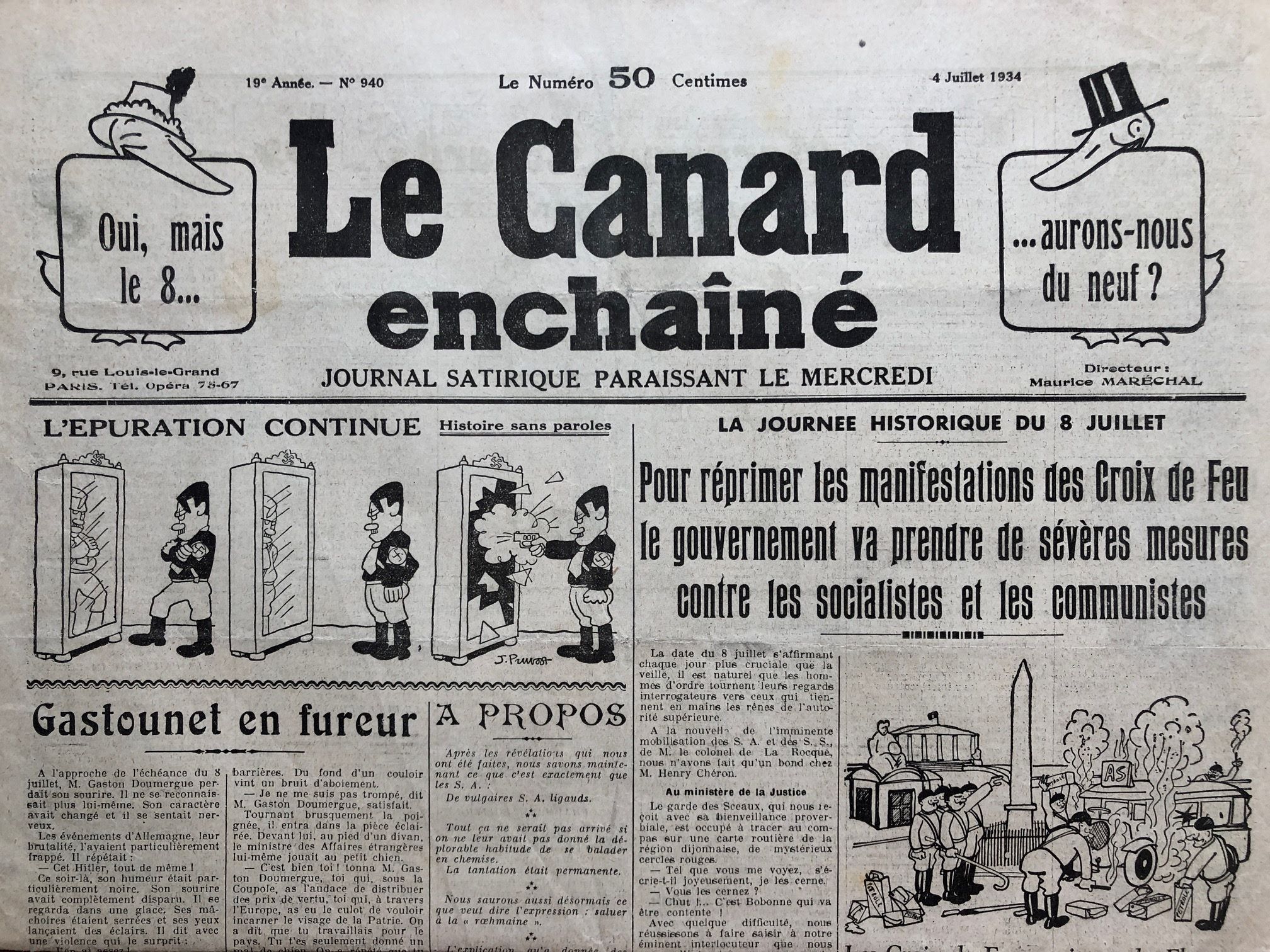 Couac ! | Acheter un Canard | Vente d'Anciens Journaux du Canard Enchaîné. Des Journaux Satiriques de Collection, Historiques & Authentiques de 1916 à 2004 ! | 940