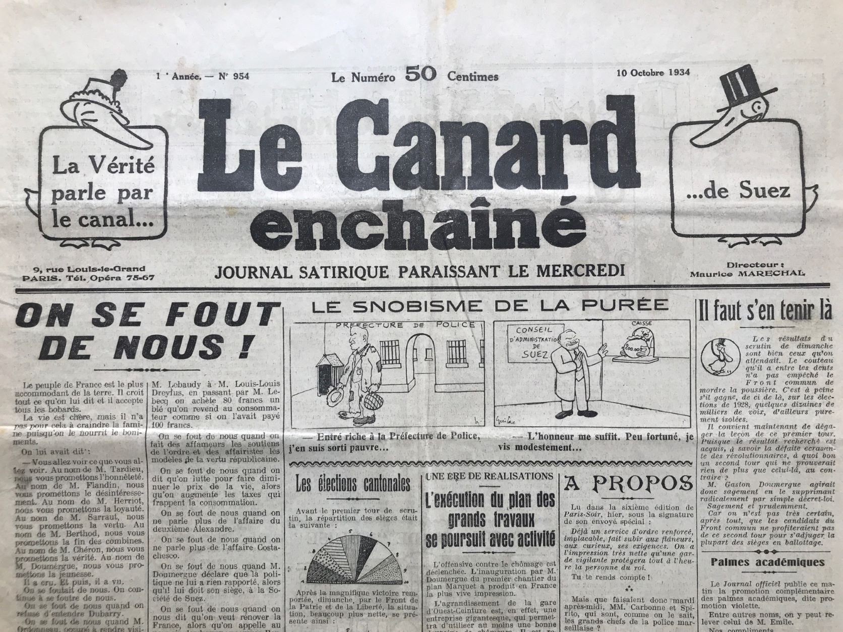 Couac ! | Acheter un Canard | Vente d'Anciens Journaux du Canard Enchaîné. Des Journaux Satiriques de Collection, Historiques & Authentiques de 1916 à 2004 ! | 954 1