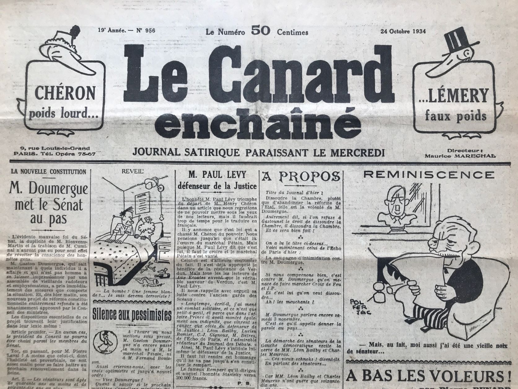 Couac ! | Acheter un Canard | Vente d'Anciens Journaux du Canard Enchaîné. Des Journaux Satiriques de Collection, Historiques & Authentiques de 1916 à 2004 ! | 956