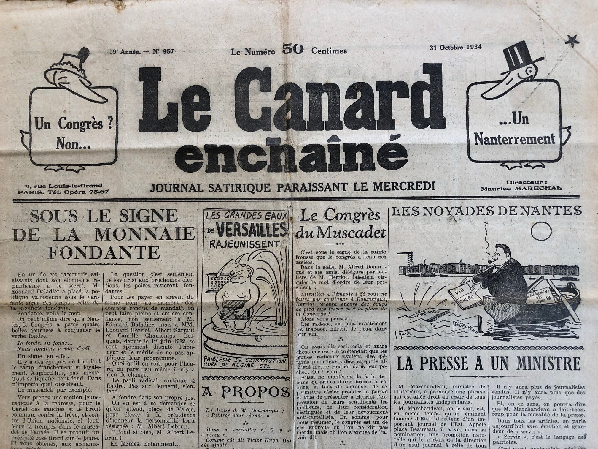 Couac ! | Acheter un Canard | Vente d'Anciens Journaux du Canard Enchaîné. Des Journaux Satiriques de Collection, Historiques & Authentiques de 1916 à 2004 ! | 957 1