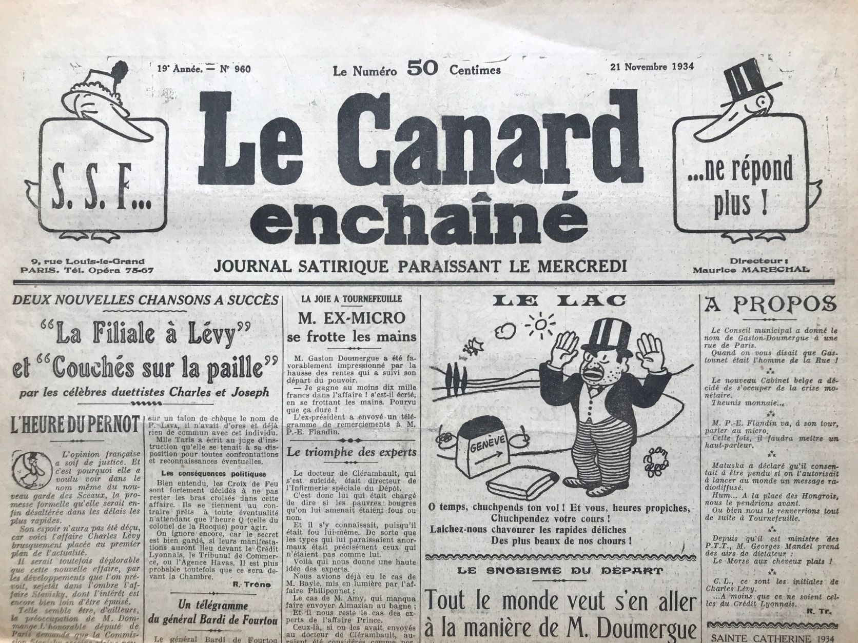 Couac ! | Acheter un Canard | Vente d'Anciens Journaux du Canard Enchaîné. Des Journaux Satiriques de Collection, Historiques & Authentiques de 1916 à 2004 ! | 960