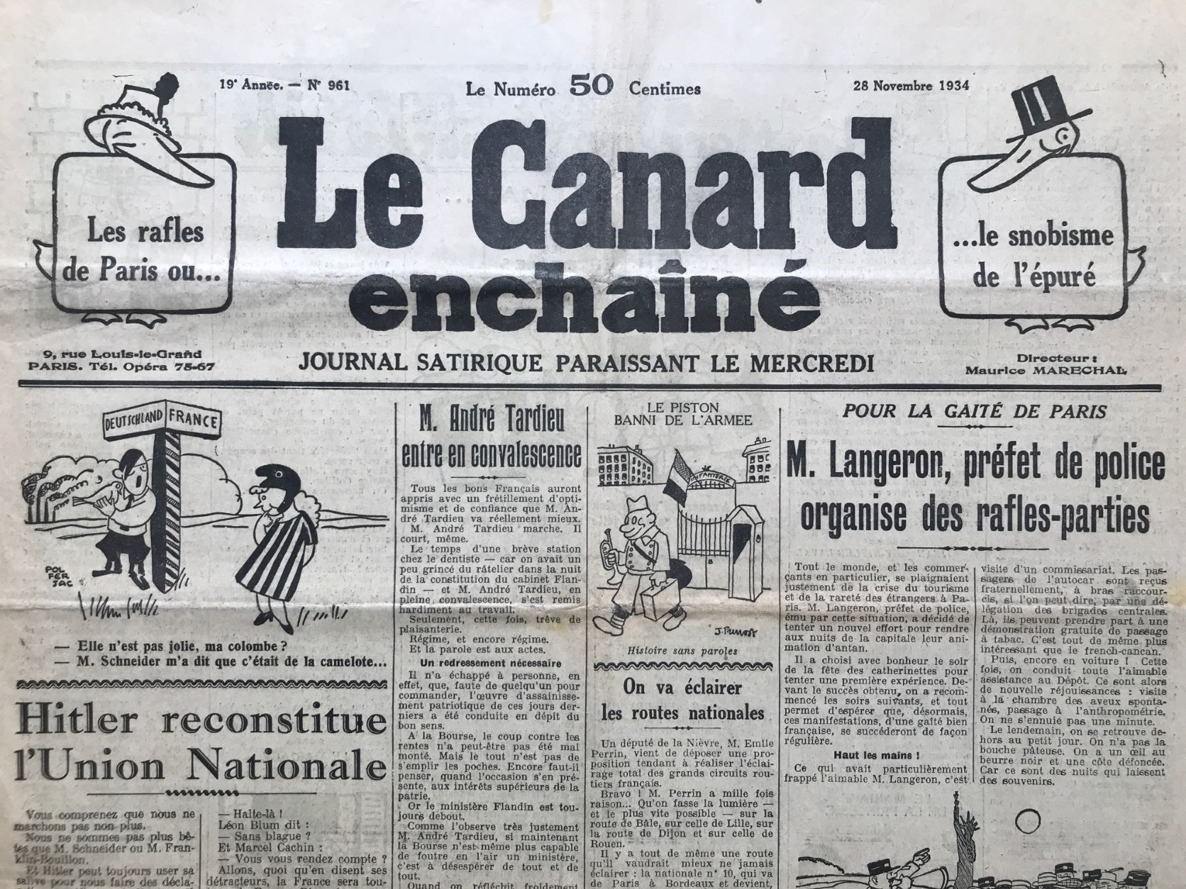 Couac ! | Acheter un Canard | Vente d'Anciens Journaux du Canard Enchaîné. Des Journaux Satiriques de Collection, Historiques & Authentiques de 1916 à 2004 ! | 961 1