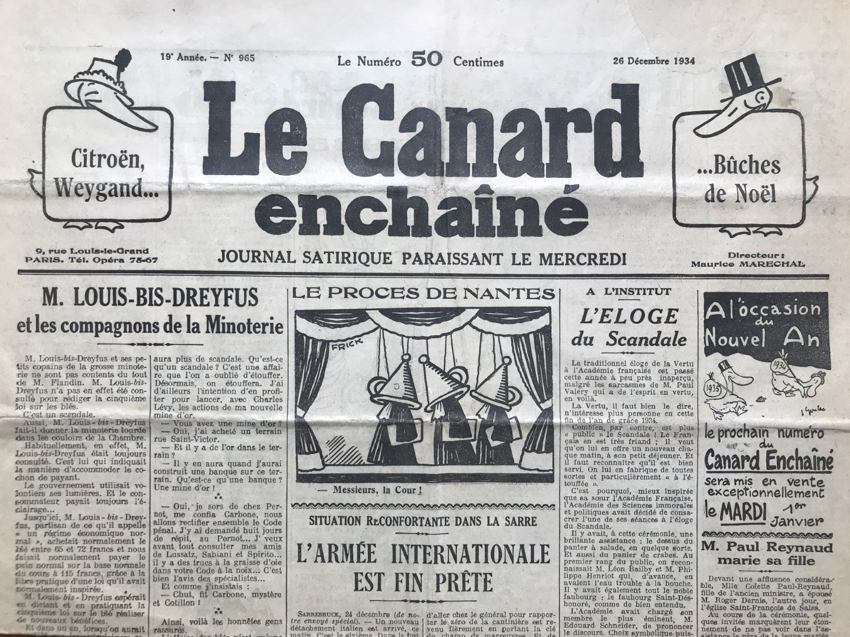 Couac ! | Acheter un Canard | Vente d'Anciens Journaux du Canard Enchaîné. Des Journaux Satiriques de Collection, Historiques & Authentiques de 1916 à 2004 ! | 965