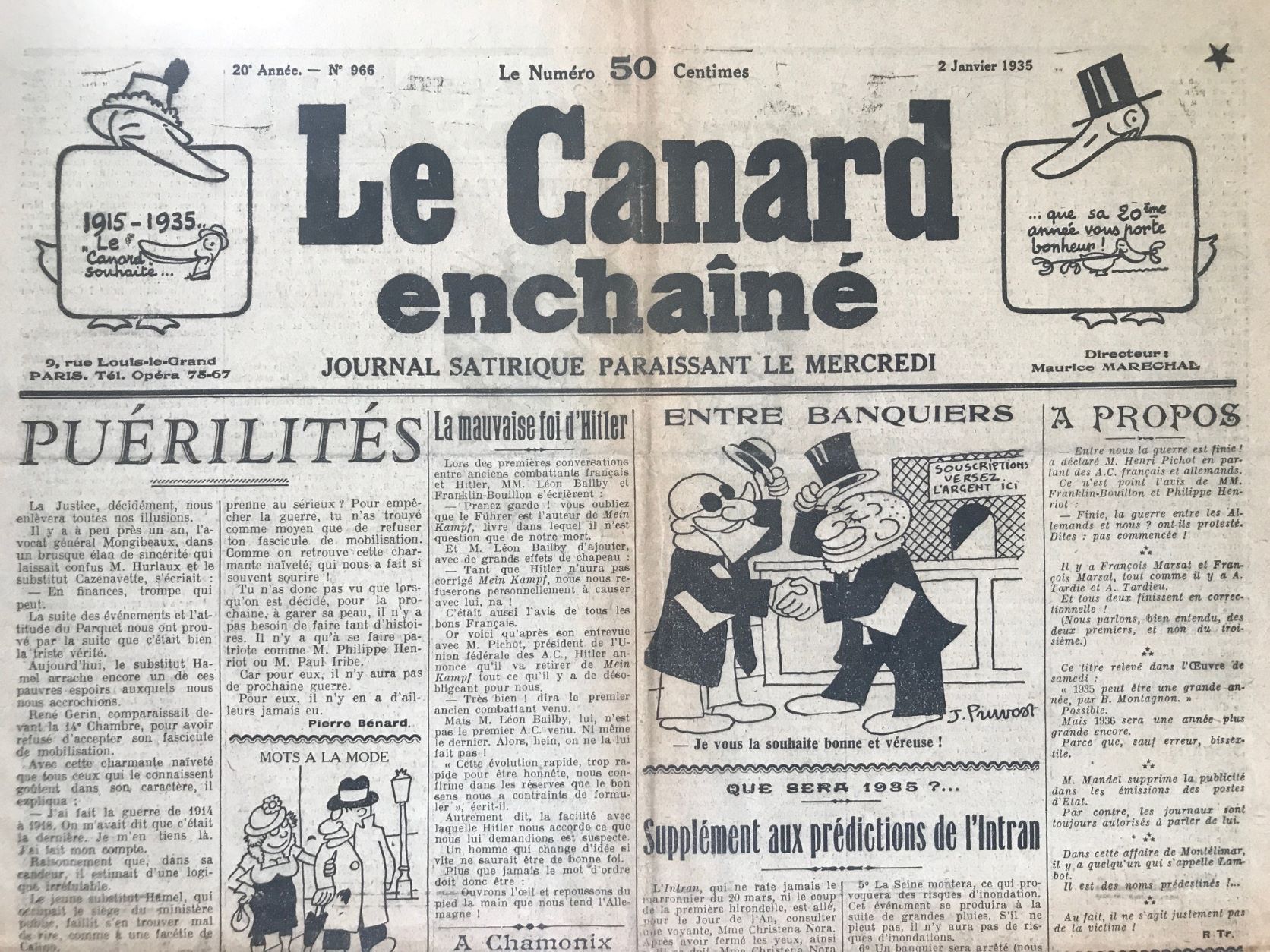 Couac ! | Acheter un Canard | Vente d'Anciens Journaux du Canard Enchaîné. Des Journaux Satiriques de Collection, Historiques & Authentiques de 1916 à 2004 ! | 966