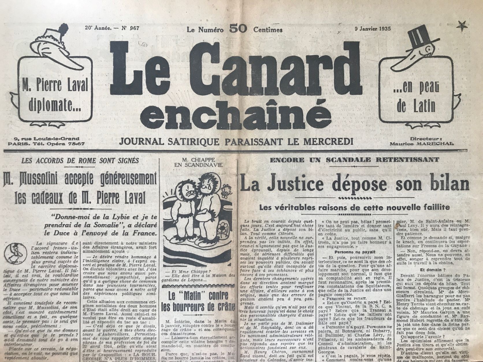 Couac ! | Acheter un Canard | Vente d'Anciens Journaux du Canard Enchaîné. Des Journaux Satiriques de Collection, Historiques & Authentiques de 1916 à 2004 ! | 967