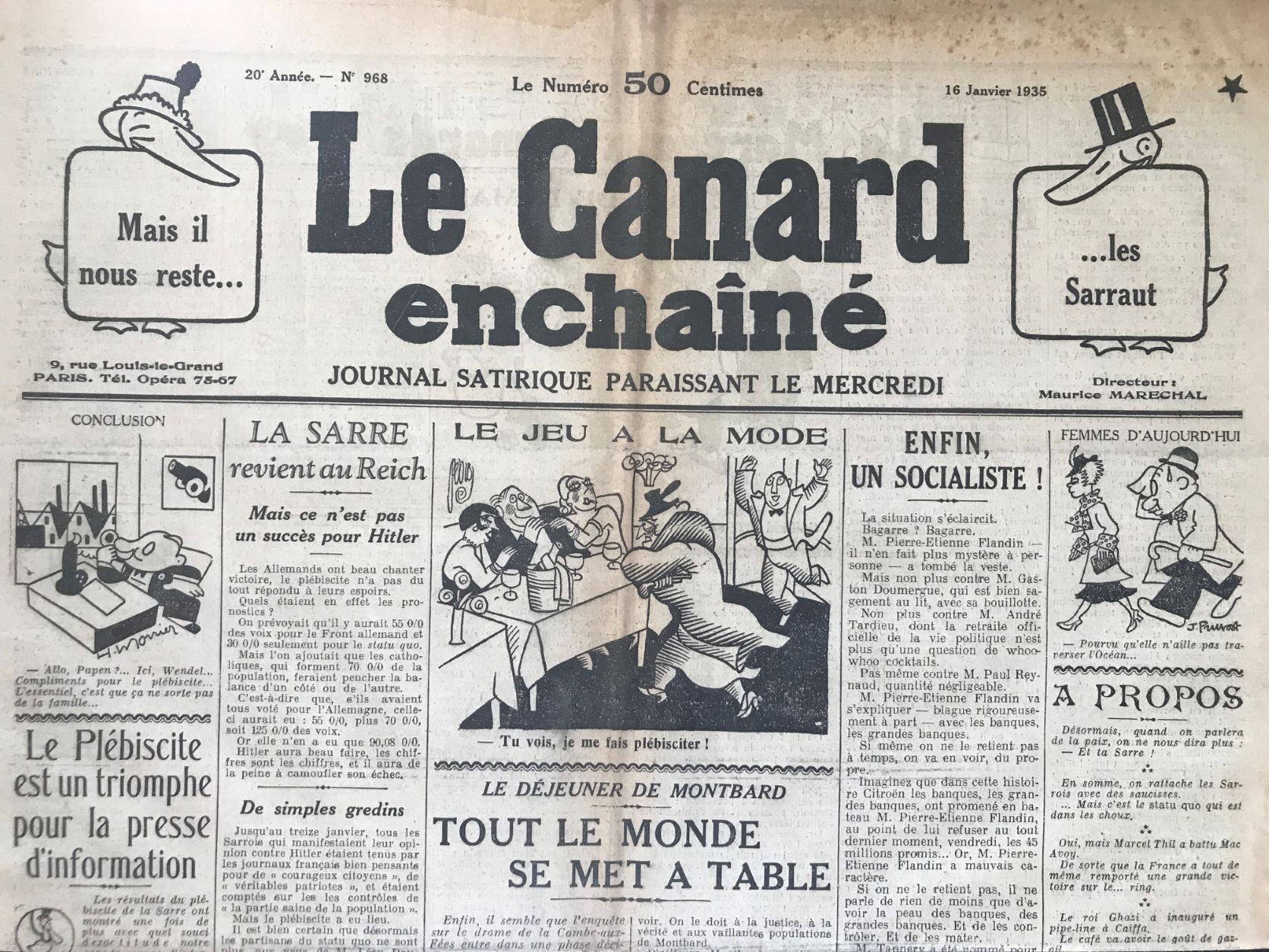 Couac ! | Acheter un Canard | Vente d'Anciens Journaux du Canard Enchaîné. Des Journaux Satiriques de Collection, Historiques & Authentiques de 1916 à 2004 ! | 968 1