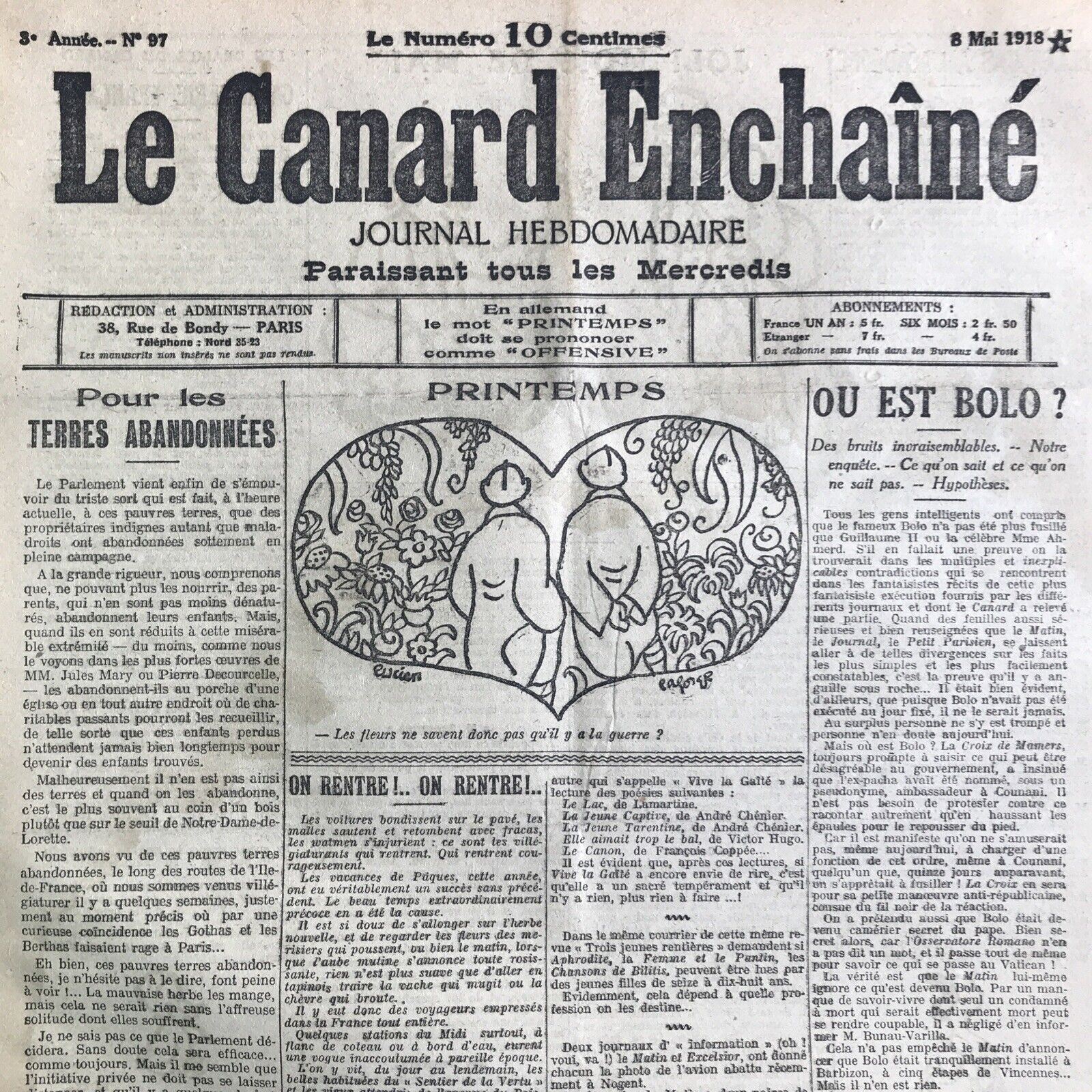 Couac ! | Acheter un Canard | Vente d'Anciens Journaux du Canard Enchaîné. Des Journaux Satiriques de Collection, Historiques & Authentiques de 1916 à 2004 ! | 97