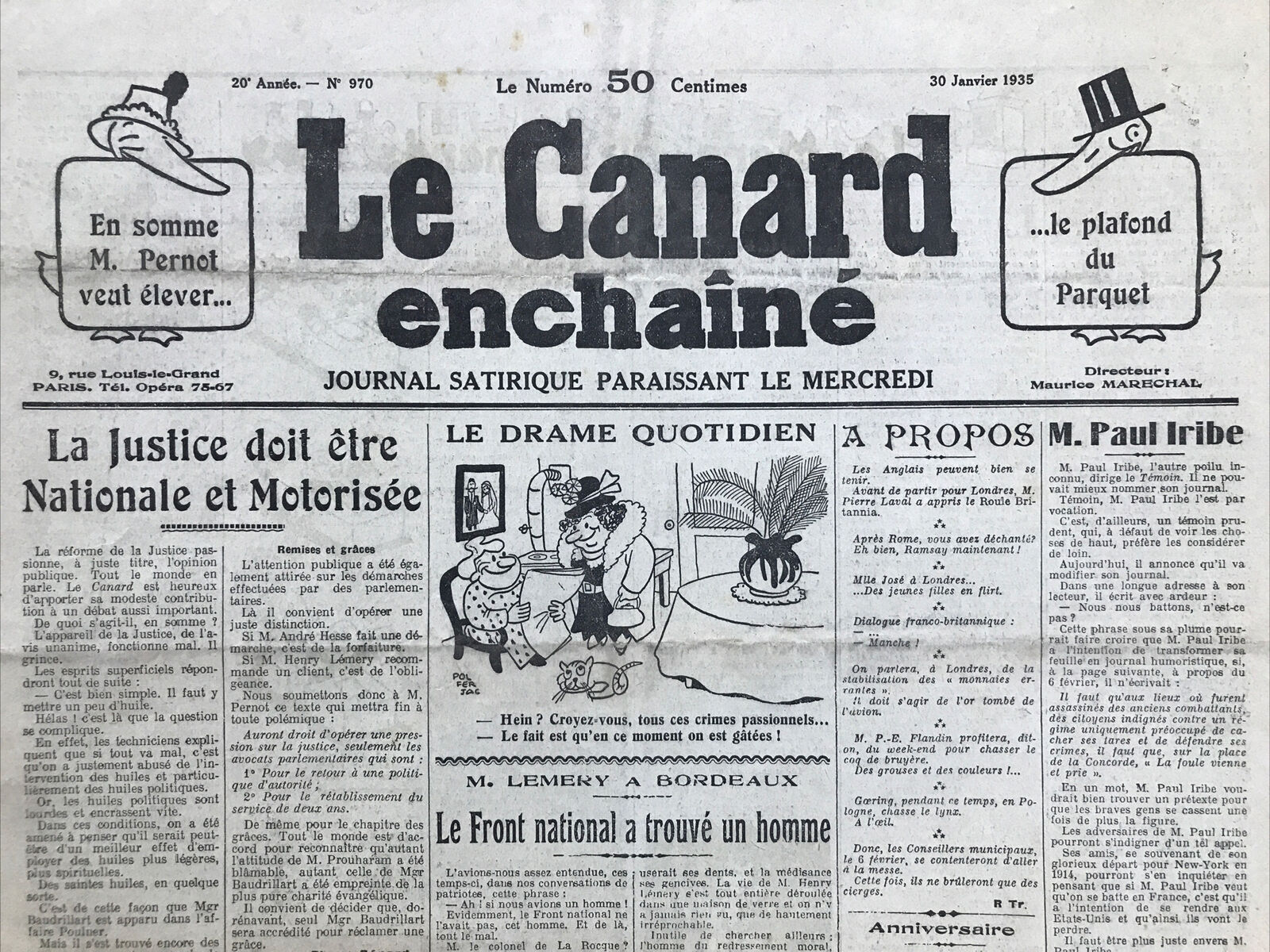 Couac ! | Acheter un Canard | Vente d'Anciens Journaux du Canard Enchaîné. Des Journaux Satiriques de Collection, Historiques & Authentiques de 1916 à 2004 ! | 970