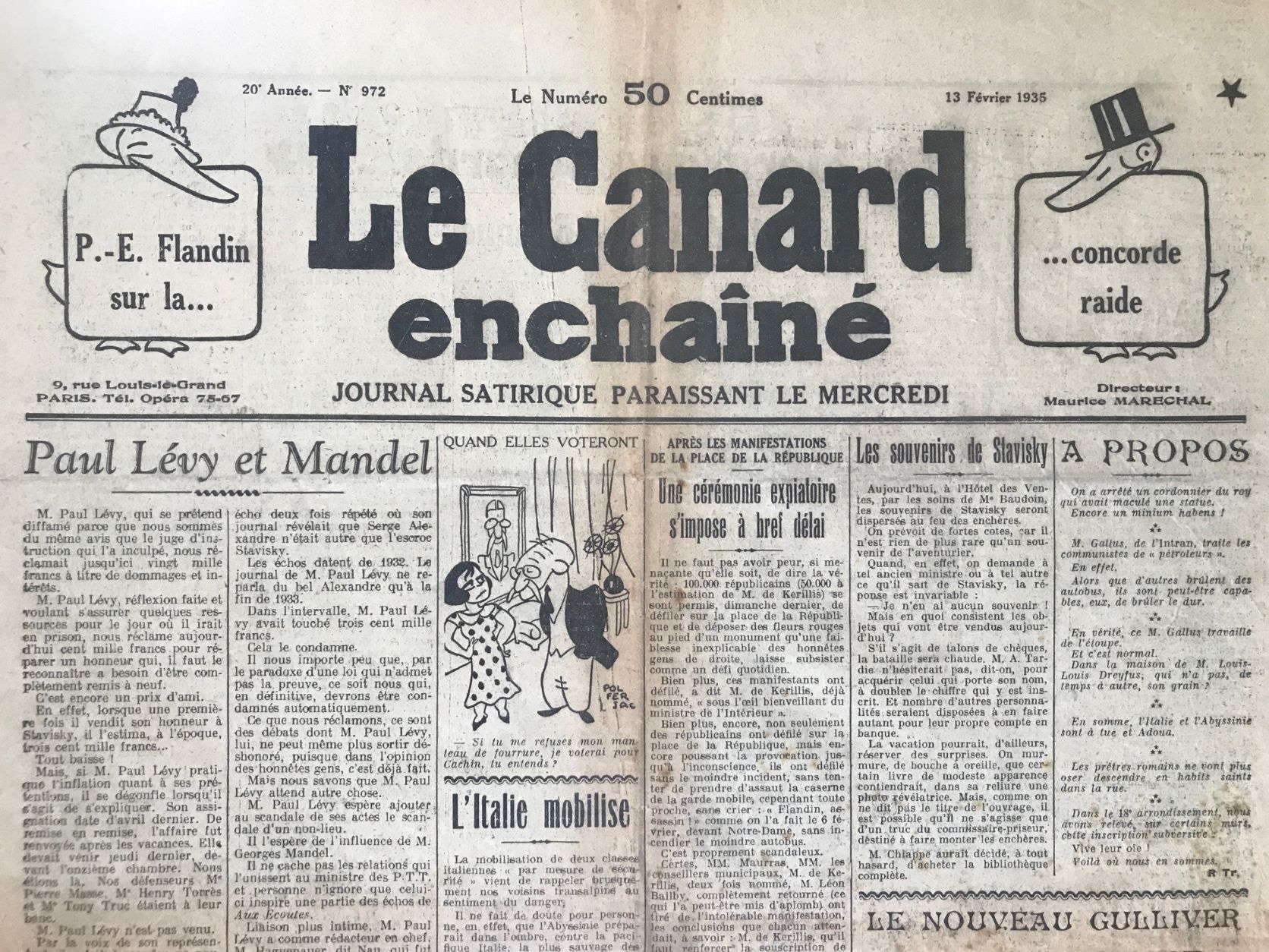 Couac ! | Acheter un Canard | Vente d'Anciens Journaux du Canard Enchaîné. Des Journaux Satiriques de Collection, Historiques & Authentiques de 1916 à 2004 ! | 972