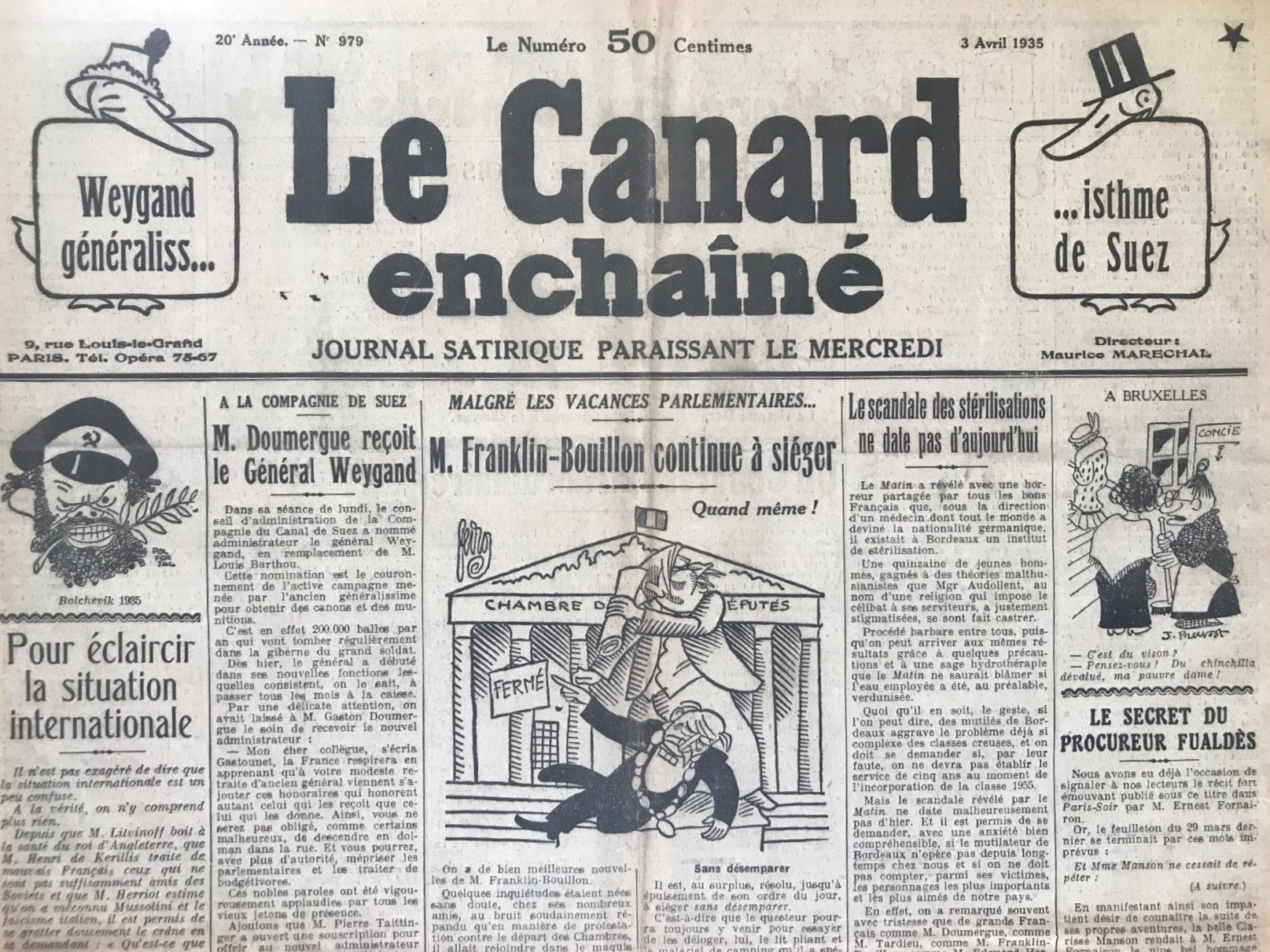 Couac ! | Acheter un Canard | Vente d'Anciens Journaux du Canard Enchaîné. Des Journaux Satiriques de Collection, Historiques & Authentiques de 1916 à 2004 ! | 979