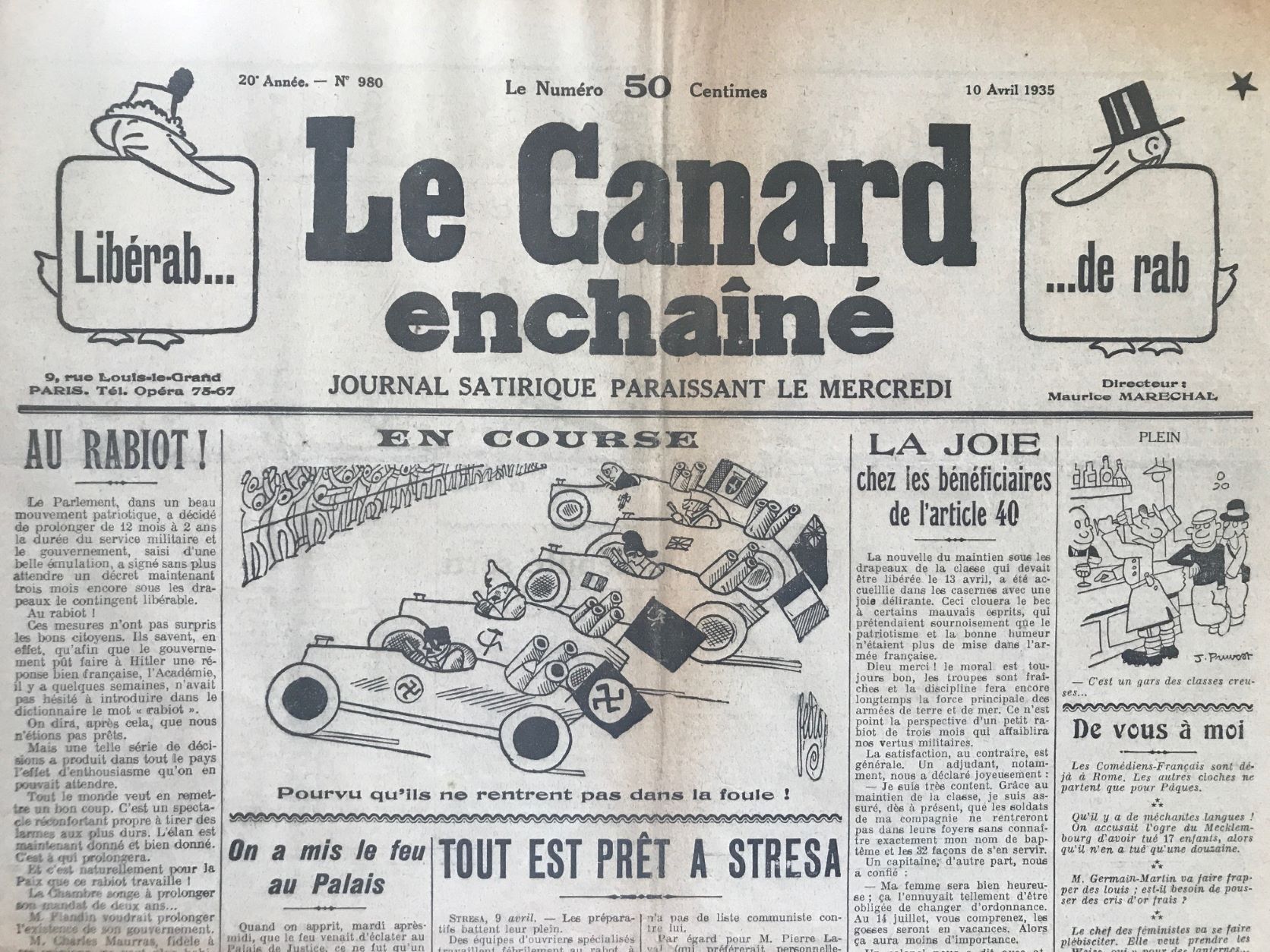 Couac ! | Acheter un Canard | Vente d'Anciens Journaux du Canard Enchaîné. Des Journaux Satiriques de Collection, Historiques & Authentiques de 1916 à 2004 ! | 980