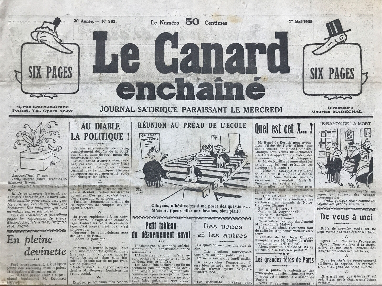 Couac ! | Acheter un Canard | Vente d'Anciens Journaux du Canard Enchaîné. Des Journaux Satiriques de Collection, Historiques & Authentiques de 1916 à 2004 ! | 983