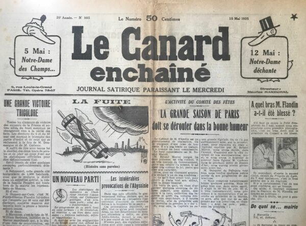 Couac ! | N° 985 du Canard Enchaîné - 15 Mai 1935 |  M. Schneider, le Ras et la « Sœur Latine » - Jean Galtier-Boissière Jean Galtier-Boissière dans cet article expose les contradictions et les intérêts cachés derrière le conflit italo-éthiopien de 1935, tout en critiquant la position hypocrite de la presse et des gouvernements européens, notamment français et italiens. Galtier-Boissière commence par souligner la réaction de la presse française face à la résistance de l'Éthiopie contre l'invasion italienne. Il critique l'indignation des spécialistes de politique extérieure envers un peuple africain qui veut demeurer libre au milieu d'un continent colonisé. L'auteur se moque de la presse française qui, au nom du prestige italien et européen, justifie l'invasion en invoquant le Droit, la Civilisation et la Latinité. Les journaux italiens, contrôlés par le gouvernement, protestent contre la vente d'armes aux Éthiopiens par des fabricants européens. Galtier-Boissière trouve cette protestation naïve, rappelant que c'est une pratique courante dans les expéditions coloniales. Il évoque l'exemple des Boers, armés par des fabriques anglaises, et des Druses et Riffains, équipés par des fabricants anglais et français, pour illustrer l'hypocrisie de ces protestations. Galtier-Boissière détaille comment les Druses en Syrie et les Riffains au Maroc ont utilisé des armes fabriquées en Angleterre et en France contre les troupes françaises. Il cite les révélations d'Abd el-Krim, qui a confirmé que les canons utilisés par les Riffains venaient du Creusot en France. Ces faits, bien documentés, montrent la duplicité des gouvernements français et anglais dans leurs politiques coloniales. L'auteur insiste sur l'inévitabilité du commerce des armes, affirmant que ni les gouvernements ni Mussolini ne peuvent arrêter ce commerce lucratif. Il cite des figures influentes comme Bazil Zaharoff, qui ont prospéré grâce à ce commerce, soulignant que même les protestations de Mussolini sont probablement faites pour la forme. Galtier-Boissière conclut en soulignant l'ironie de la situation : alors que des anciens combattants français sont célébrés à Rome et que les militaires français et italiens se congratulent mutuellement, M. Schneider, un industriel français, continue de fournir des armes à l'Éthiopie. Ces armes permettent aux Abyssins de tuer les soldats italiens, illustrant ainsi le cynisme et l'opportunisme des marchands d'armes. L'article de Galtier-Boissière met en lumière les complexités et les hypocrisies du commerce des armes et des relations internationales dans le contexte du conflit italo-éthiopien. Il critique la presse et les gouvernements pour leur double discours et expose les intérêts financiers derrière les conflits militaires, soulignant que les véritables gagnants sont les marchands d'armes comme Schneider. | 985