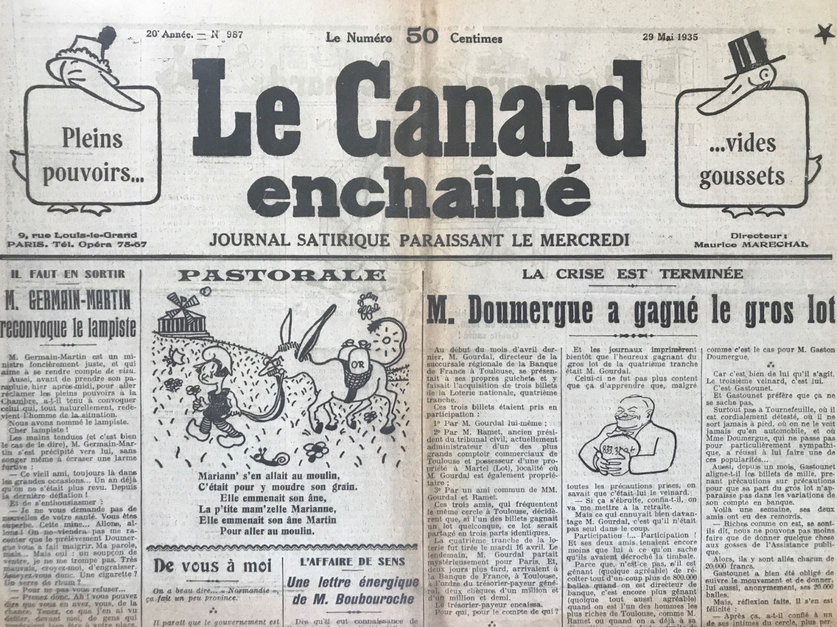 Couac ! | Acheter un Canard | Vente d'Anciens Journaux du Canard Enchaîné. Des Journaux Satiriques de Collection, Historiques & Authentiques de 1916 à 2004 ! | 987