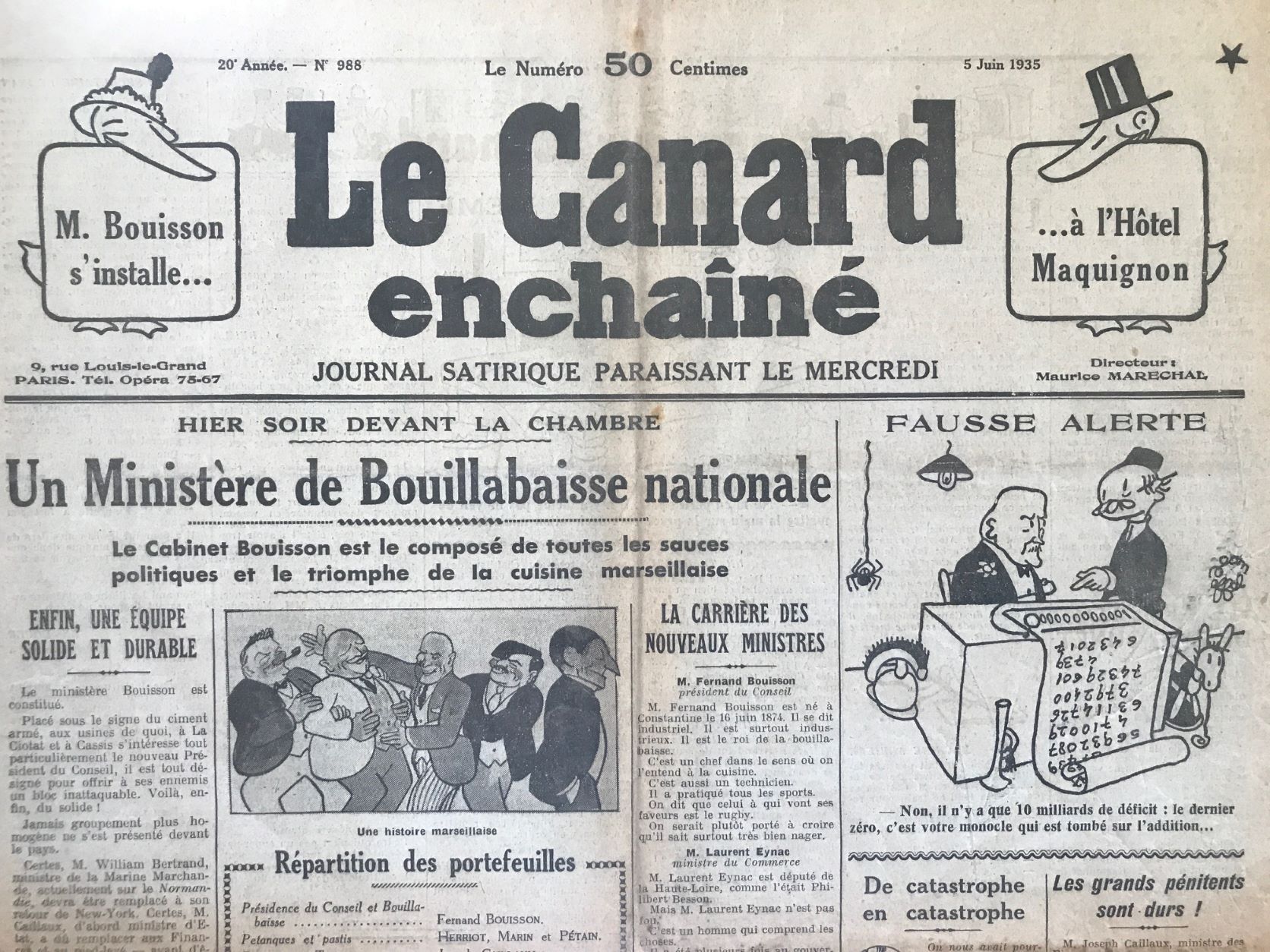 Couac ! | Acheter un Canard | Vente d'Anciens Journaux du Canard Enchaîné. Des Journaux Satiriques de Collection, Historiques & Authentiques de 1916 à 2004 ! | 988