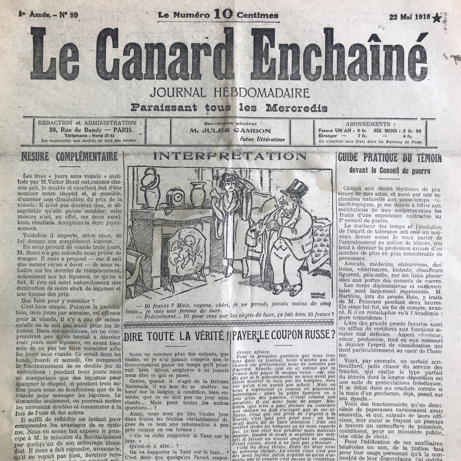 Couac ! | Acheter un Canard | Vente d'Anciens Journaux du Canard Enchaîné. Des Journaux Satiriques de Collection, Historiques & Authentiques de 1916 à 2004 ! | 99