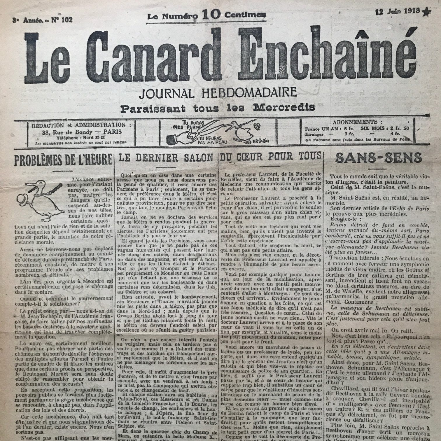 Couac ! | Acheter un Canard | Vente d'Anciens Journaux du Canard Enchaîné. Des Journaux Satiriques de Collection, Historiques & Authentiques de 1916 à 2004 ! | 102 rotated