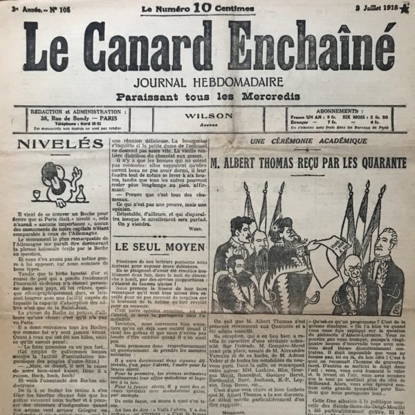 Couac ! | N° 105 du Canard Enchaîné - 3 Juillet 1918 | On réclame : la lettre suivante nous est parvenue : il s'agit de la lettre d'un lecteur plus à l'aise en arithmétique que Henri Béraud, et le reprend amicalement sur les calculs exposés dans le feuilleton des précédents numéros... Béraud en serait quitte pour une "chopine de Vouvray"... | 105 rotated