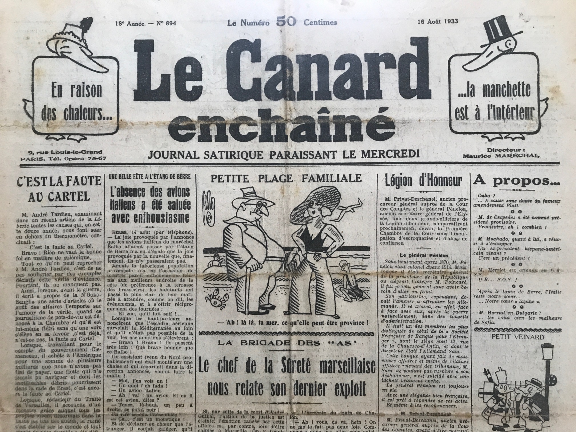 Couac ! | Acheter un Canard | Vente d'Anciens Journaux du Canard Enchaîné. Des Journaux Satiriques de Collection, Historiques & Authentiques de 1916 à 2004 ! | 894