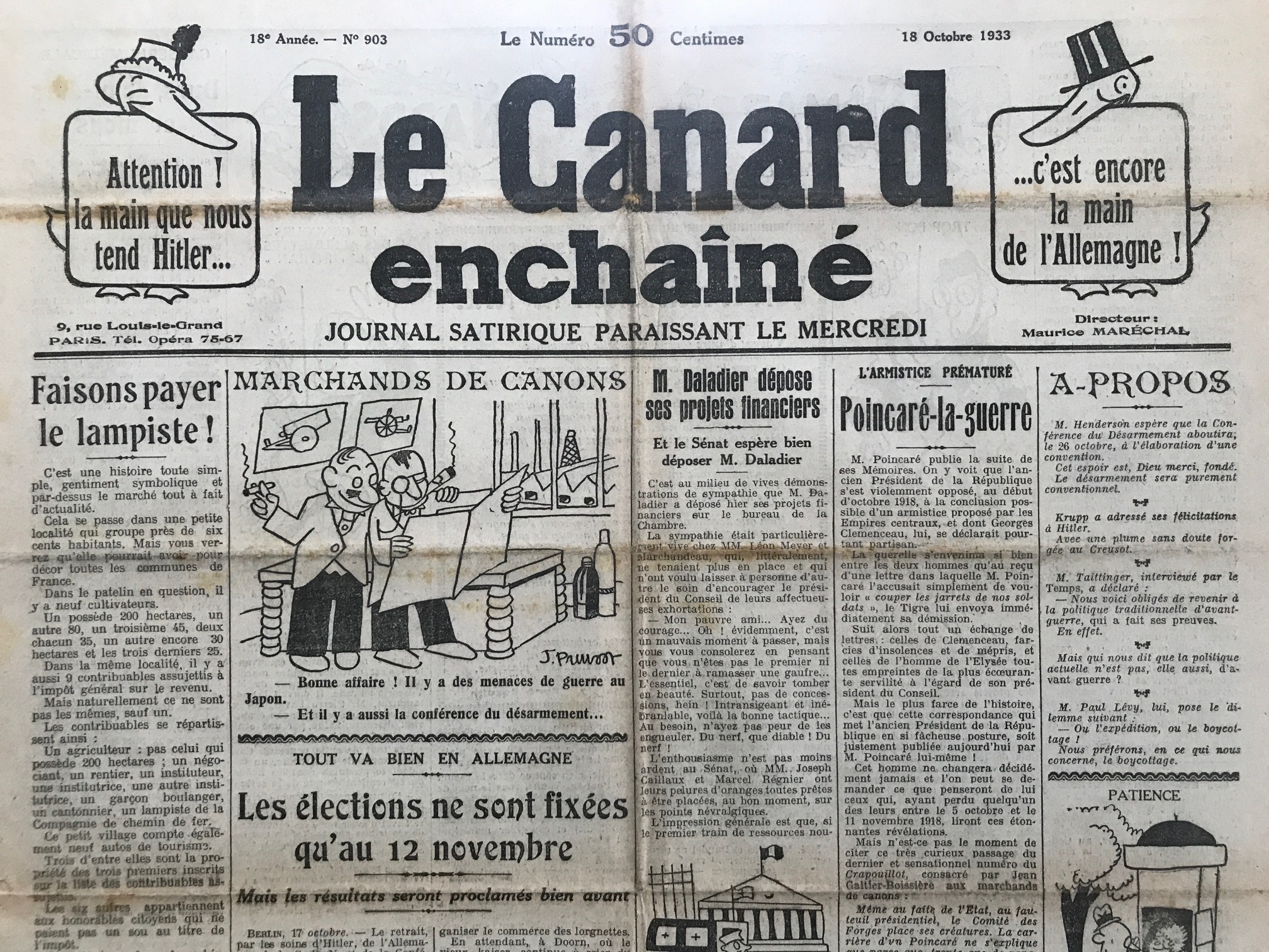 Couac ! | Acheter un Canard | Vente d'Anciens Journaux du Canard Enchaîné. Des Journaux Satiriques de Collection, Historiques & Authentiques de 1916 à 2004 ! | 903