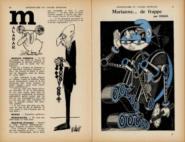 Couac ! | Dictionnaire CANARD 1963 | Dictionnaire Canard 1963. Numéro spécial, septième de la série - Supplément vendu à l'époque avec le numéro du 28 Novembre 1962. Définitions et histoires les plus satiriques et anticonformistes. In 8 format 20 X 13 cm, broché. Couverture souple. Comporte de nombreuses illustrations, photos et dessins humoristiques en noir & blanc, dans et hors textes. 96 pages Les plats peuvent présenter des traces d'usures ou frottements, l'intérieur est frais avec parfois quelques rousseurs sans gravité.         | 02197103